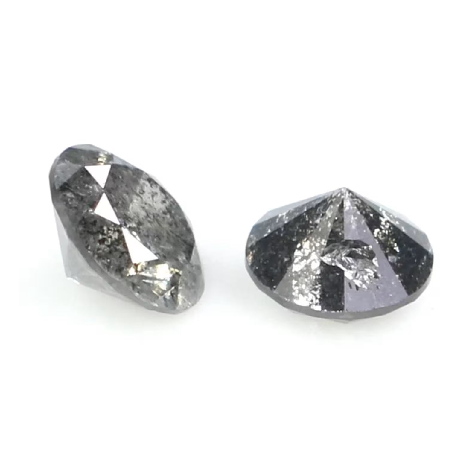 0.42 Ct Natural Loose Round Shape Pair Diamond Salt And Pepper Round Cut Diamond 3.85 MM Black Gray Color Round Brilliant Cut Diamond NQ2315