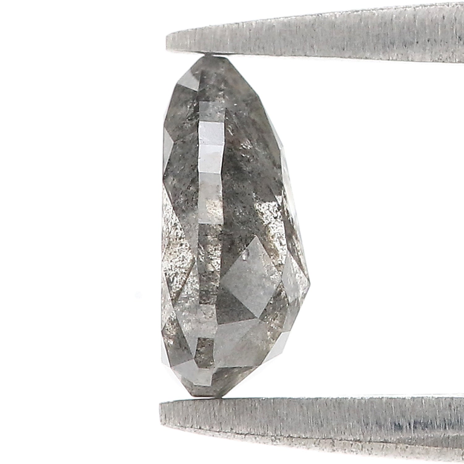 1.03 CT Natural Loose Pear Shape Diamond Salt And Pepper Pear Diamond 7.65 MM Natural Loose Black Grey Color Pear Rose Cut Diamond LQ3349