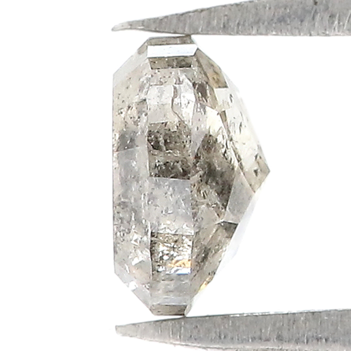 0.86 CT Natural Loose Oval Shape Diamond Salt And Pepper Oval Rose Cut Diamond 5.90 MM Natural Black Grey Color Oval Rose Cut Diamond QL3027