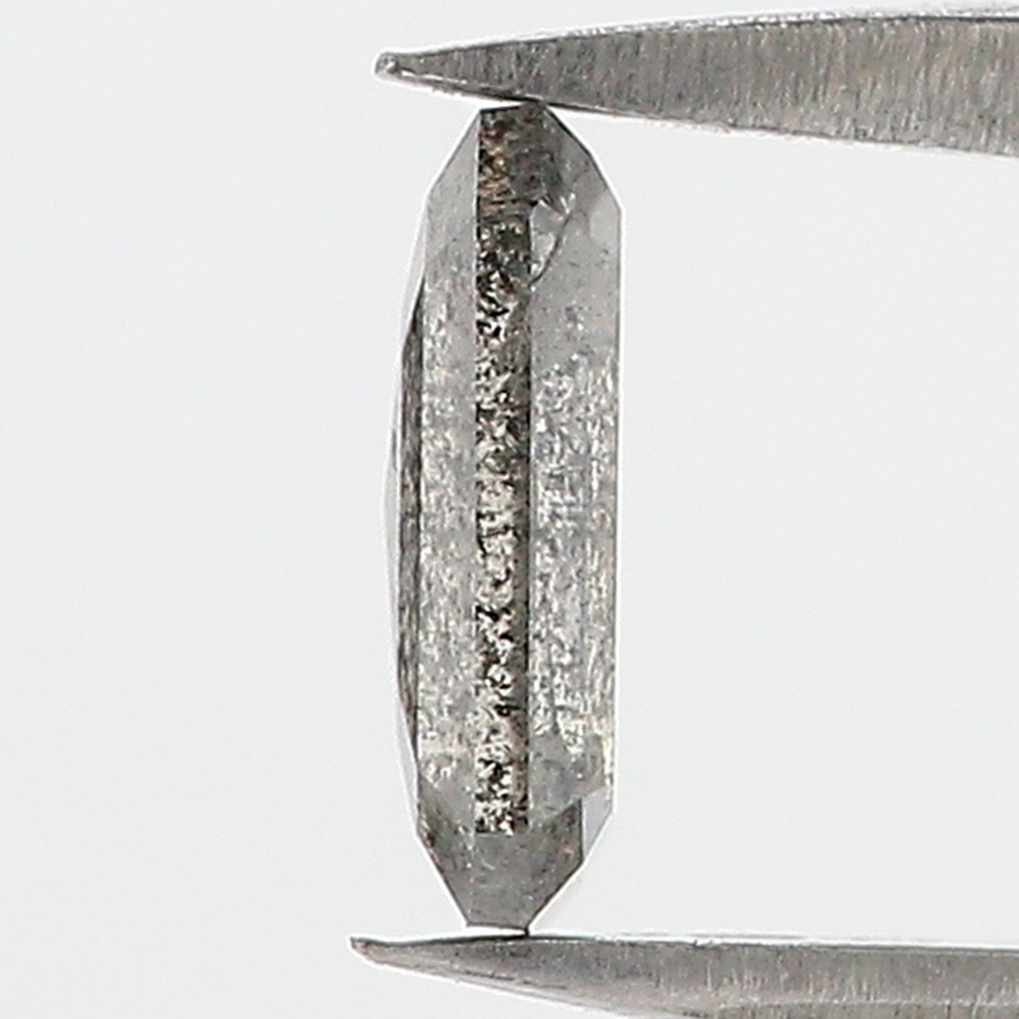 0.92 CT Natural Loose Emerald Shape Diamond Salt And Pepper Emerald Shape Diamond 7.30 MM Black Grey Color Emerald Rose Cut Diamond QL8200