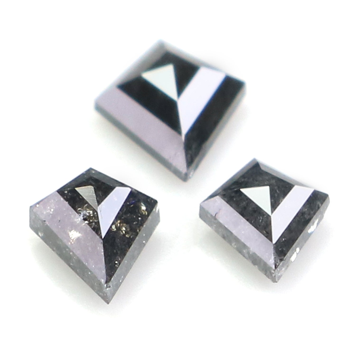 0.37 CT Natural Loose Kite Shape Diamond Salt And Pepper Kite Cut Diamond 4.75 MM Natural Loose Black Grey Color Kite Rose Cut Diamond L2823