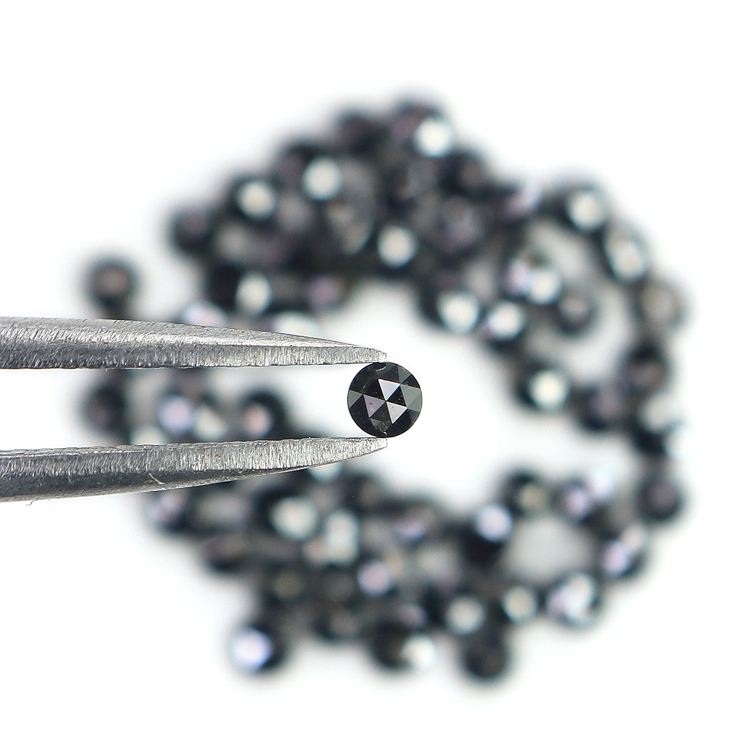 3.07 CT Natural Loose Round Rose Cut Diamond Black Color Round Shape Diamond 2.30 MM Natural Loose Black Color Round Rose Cut Diamond LQ1810