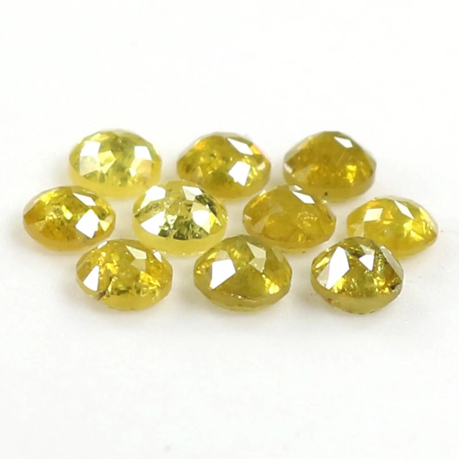 0.94 CT Natural Loose Round Shape Diamond Yellow Color Round Cut Diamond 2.50 MM Natural Diamond Yellow Color Round Rose Cut Diamond NQ393