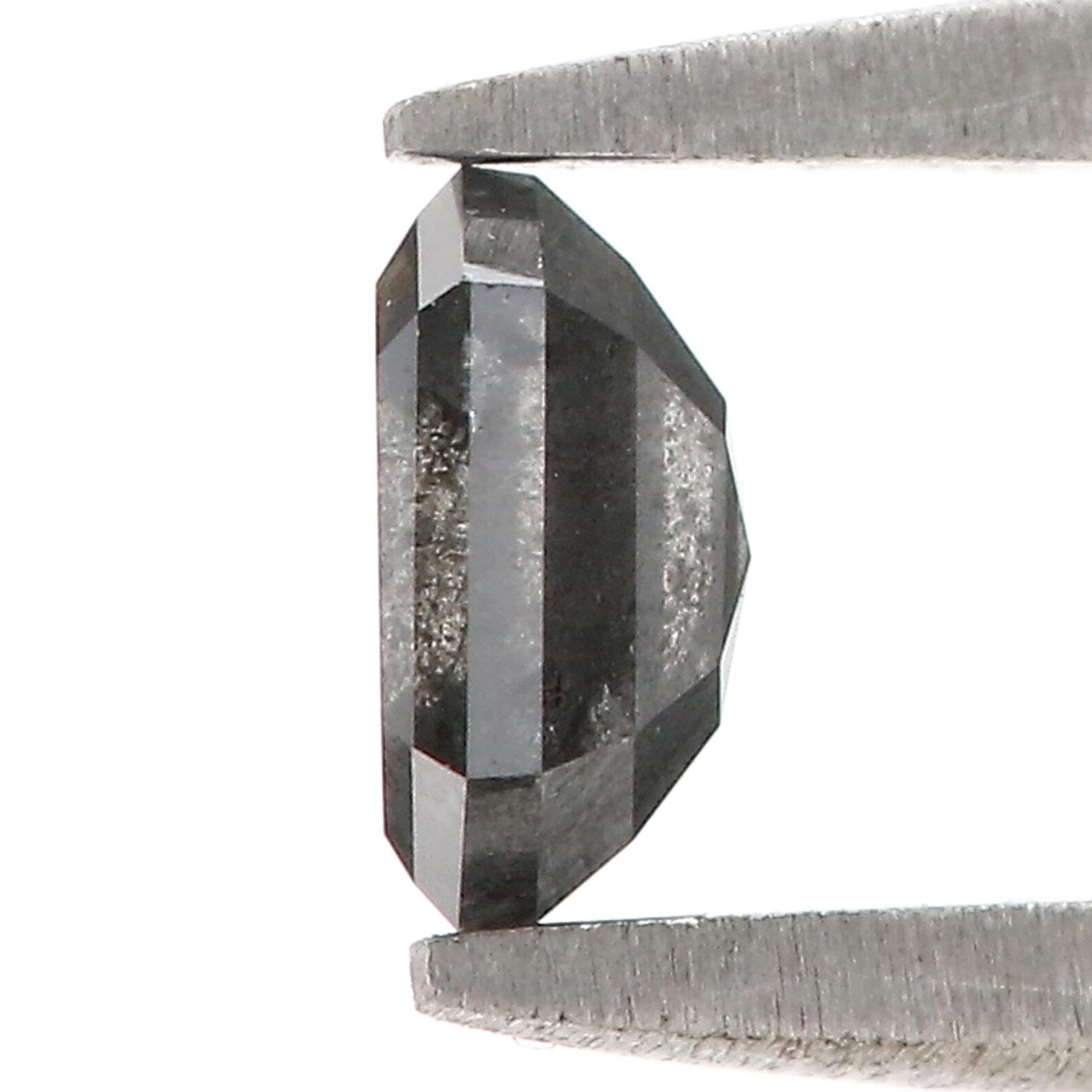 0.53 CT Natural Loose Hexagon Shape Diamond Salt And Pepper Hexagon Diamond 5.30 MM Natural Black Gray Color Hexagon Rose Cut Diamond NQ1598