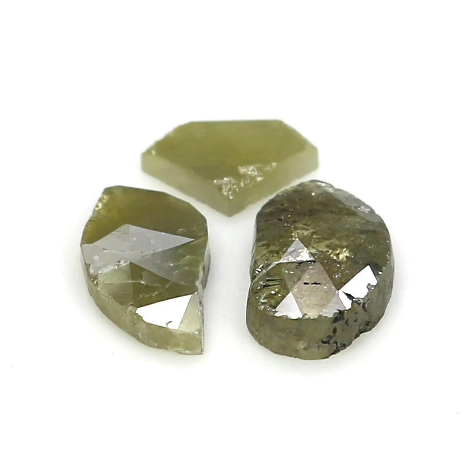 2.17 CT Natural Loose Slice Shape Diamond Yellow Color Slice Cut Diamond 6.60 MM Natural Diamond Yellow Color Slice Rose Cut Diamond NQ7852