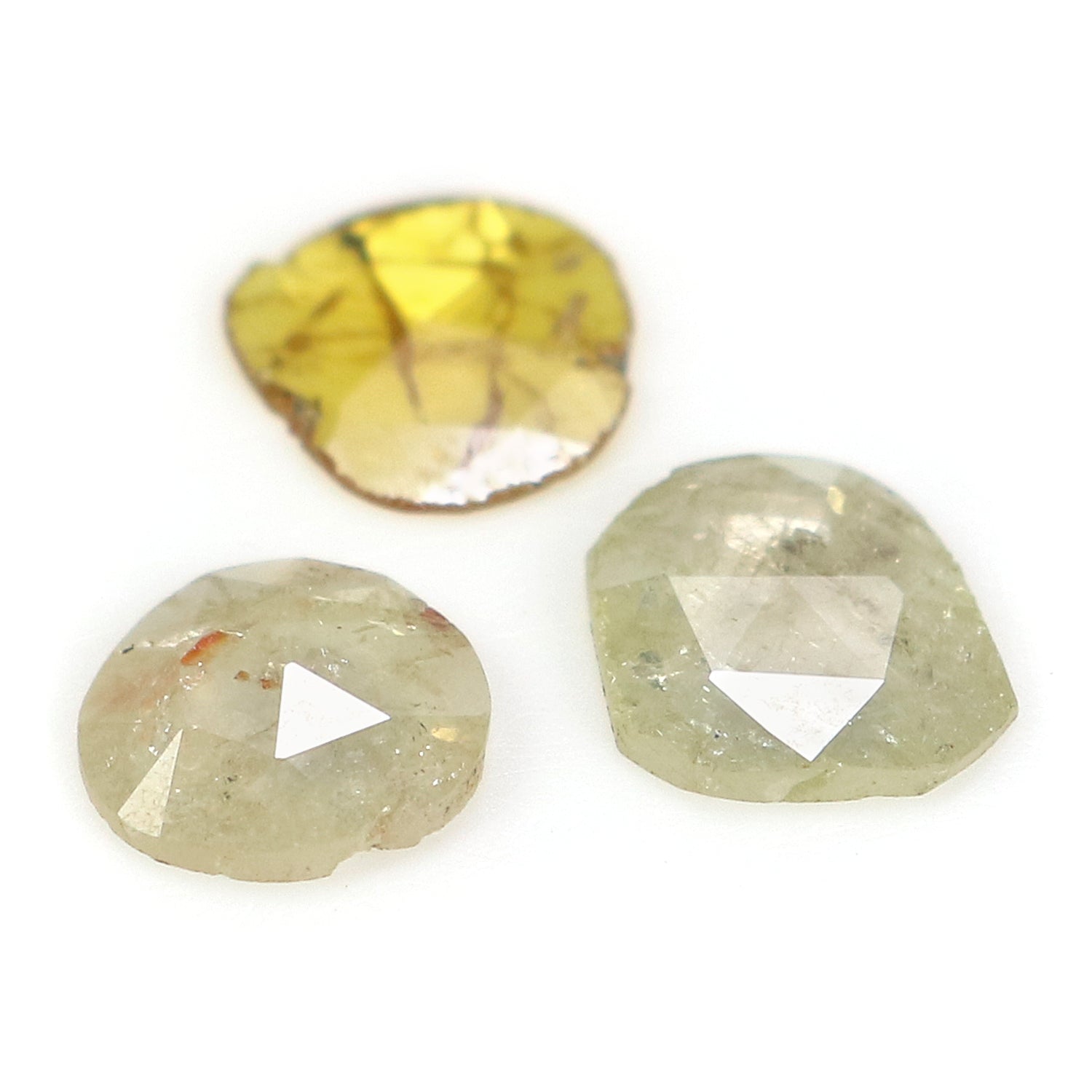 1.04 CT Natural Loose Slice Shape Diamond Yellow Grey Color Slice Diamond 6.05 MM Slice Diamond Irregular Cut Slice Rose Cut Diamond NQ1678