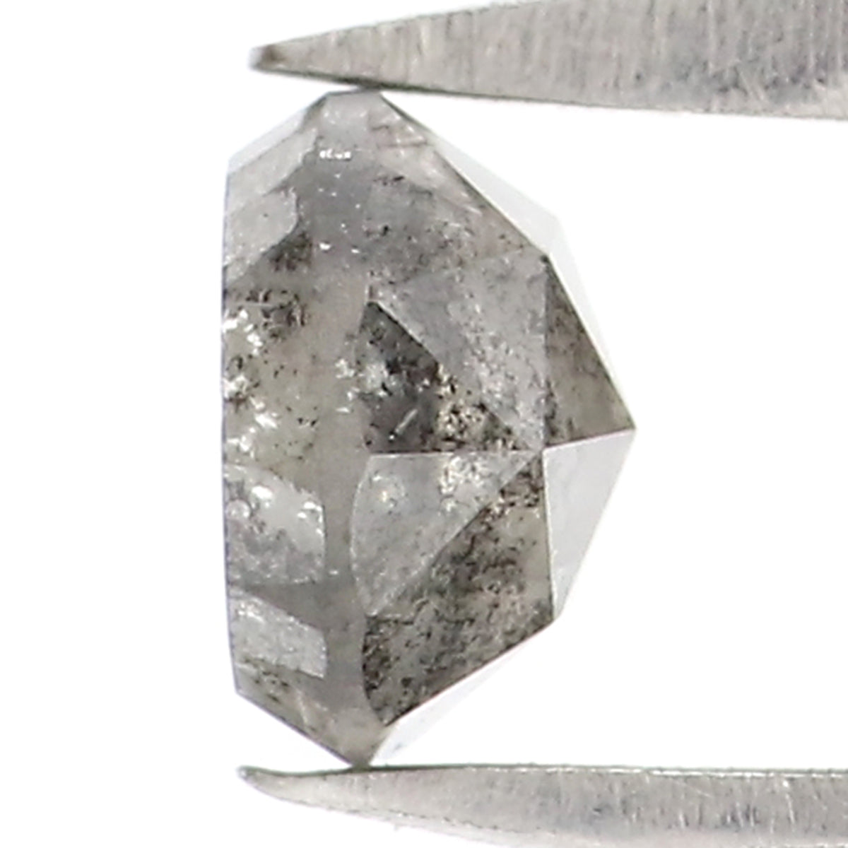 0.53 Ct Natural Loose Round Rose Cut Diamond Salt And Pepper Round Shape Diamond 4.65 MM Natural Black Grey Color Rose Cut Diamond KQ2664