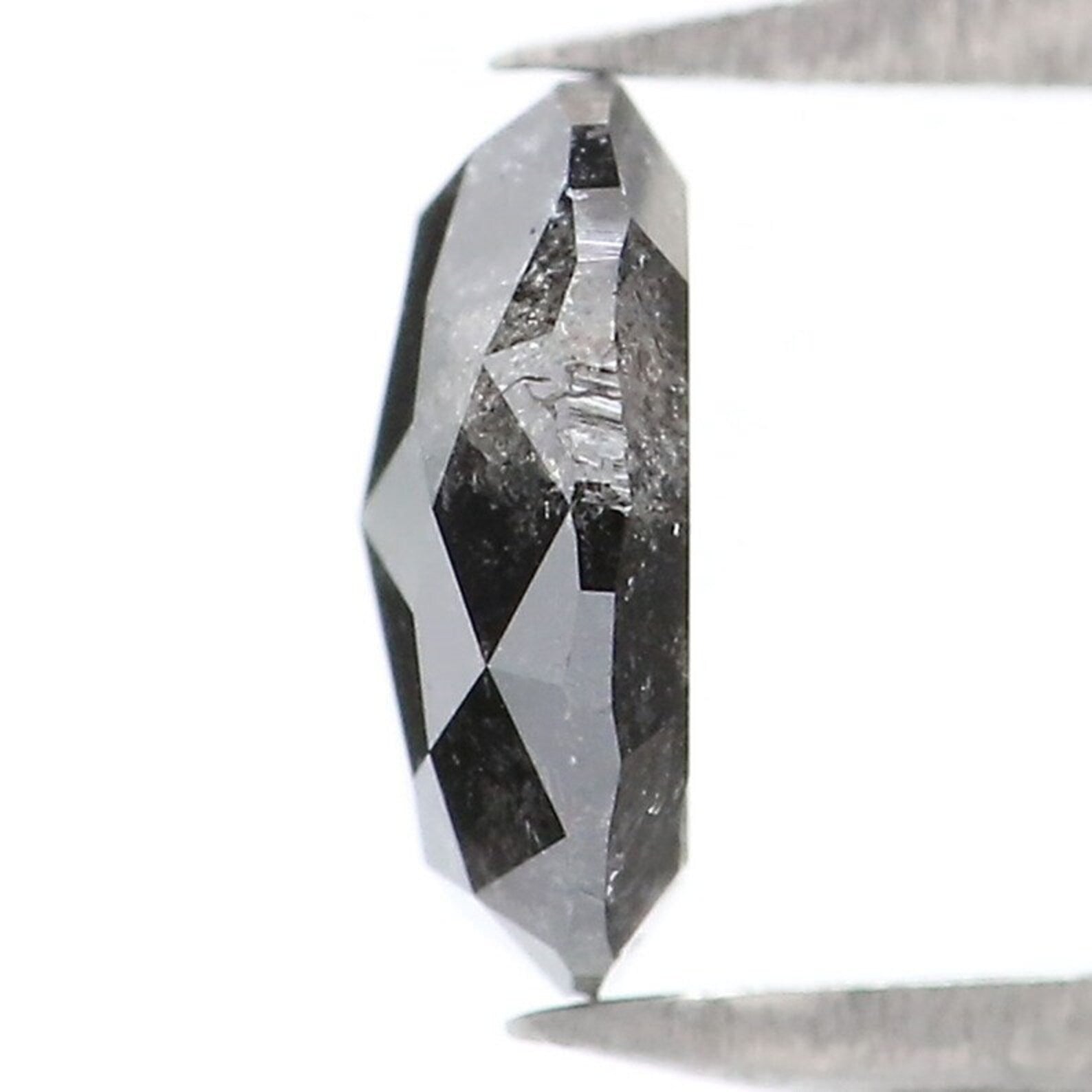 0.85 CT Natural Loose Round Rose Cut Diamond Salt And Pepper Round Cut Diamond 6.40 MM Natural Black Grey Color Round Shape Diamond NQ2021
