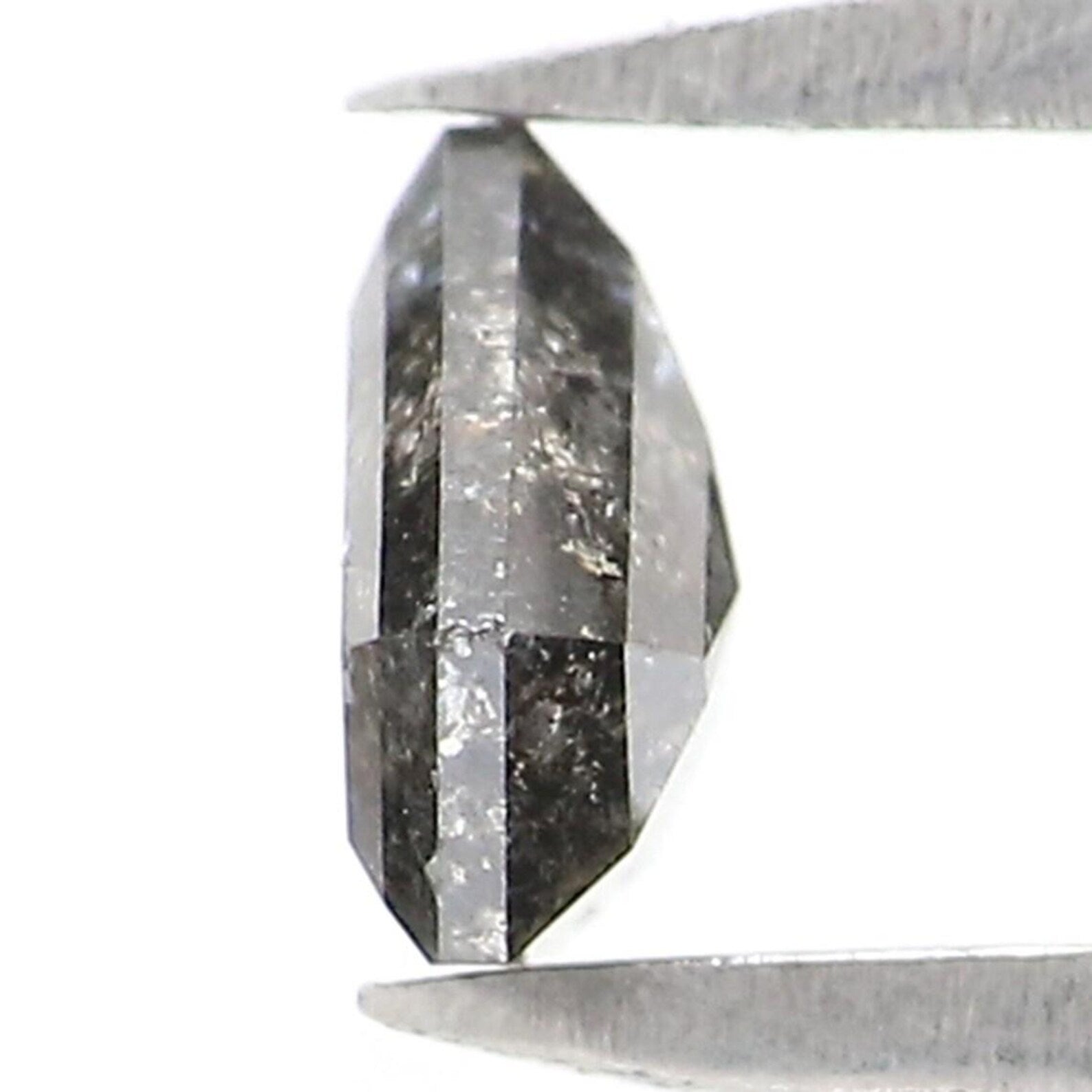 0.38 CT Natural Loose Shield Shape Diamond Salt And Pepper Shield Diamond 4.45 MM Natural Black Grey Color Shield Rose Cut Diamond NQ2174