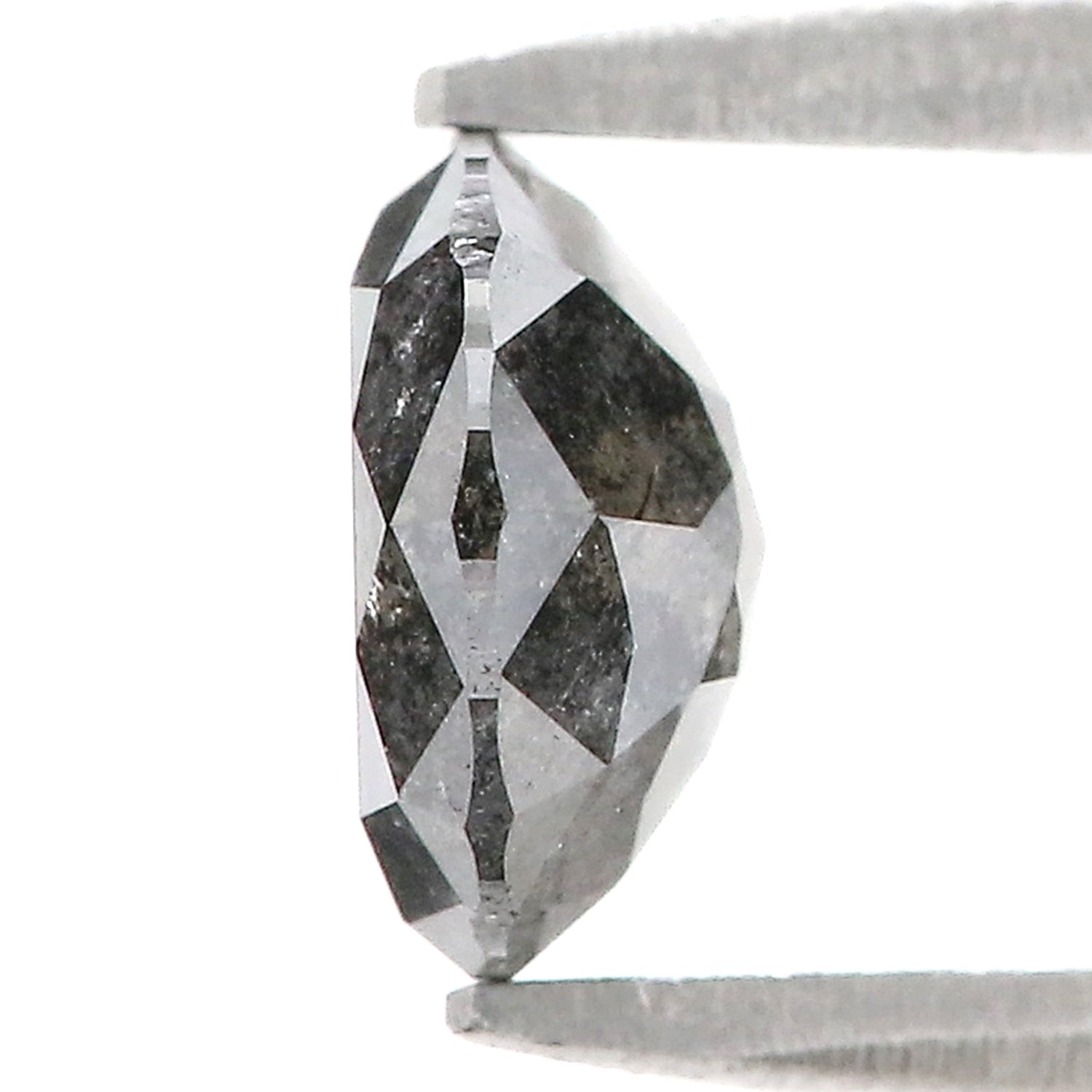 1.23 Ct Natural Loose Round Rose Cut Diamond Black Color Rose Cut Diamond 6.80 MM Natural Loose Salt And Pepper Rose Cut Diamond LQ1167