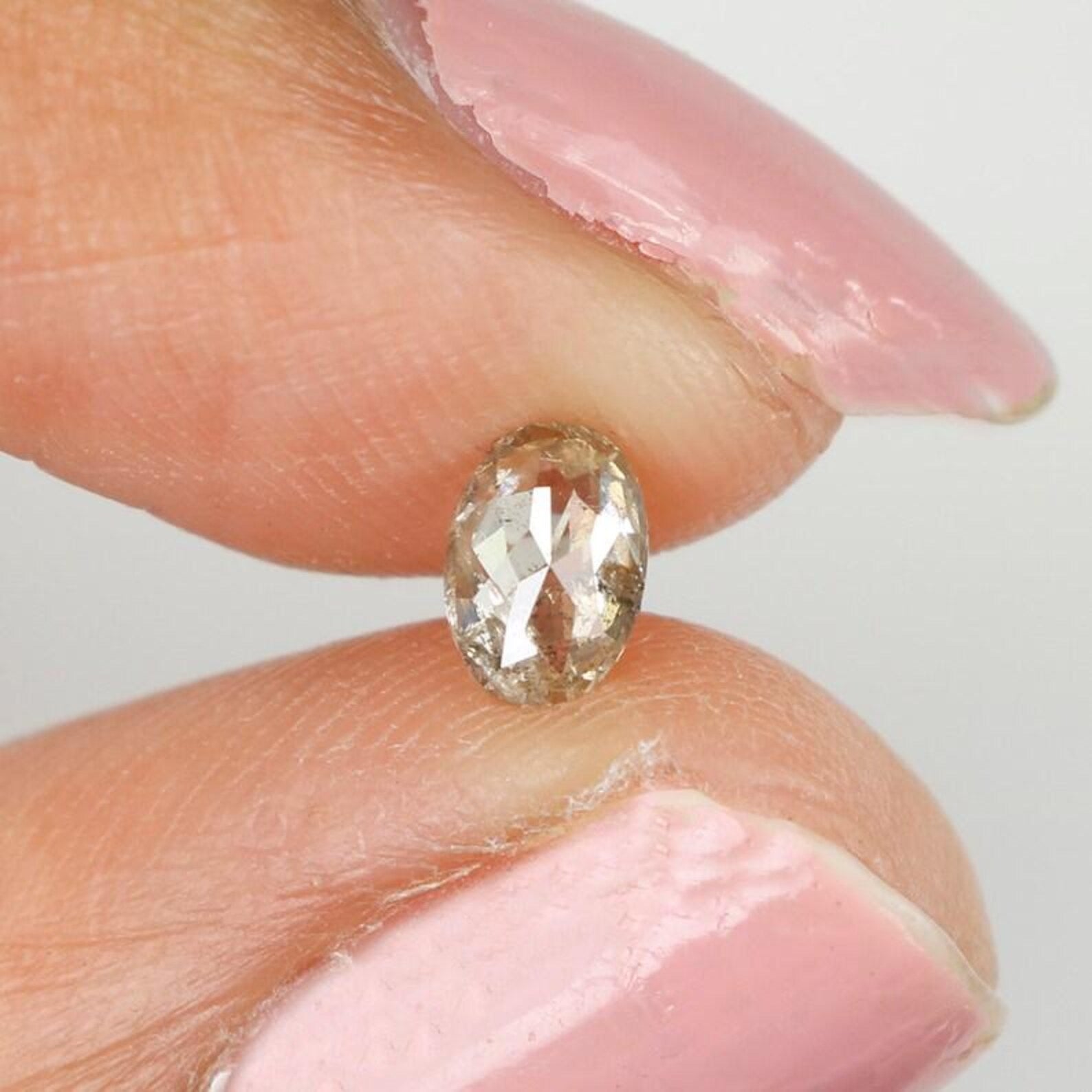 0.34 Ct Natural Loose Oval Shape Diamond Salt And Pepper Oval Cut Diamond 5.35 MM Natural Black Grey Color Oval Rose Cut Diamond NQ1043