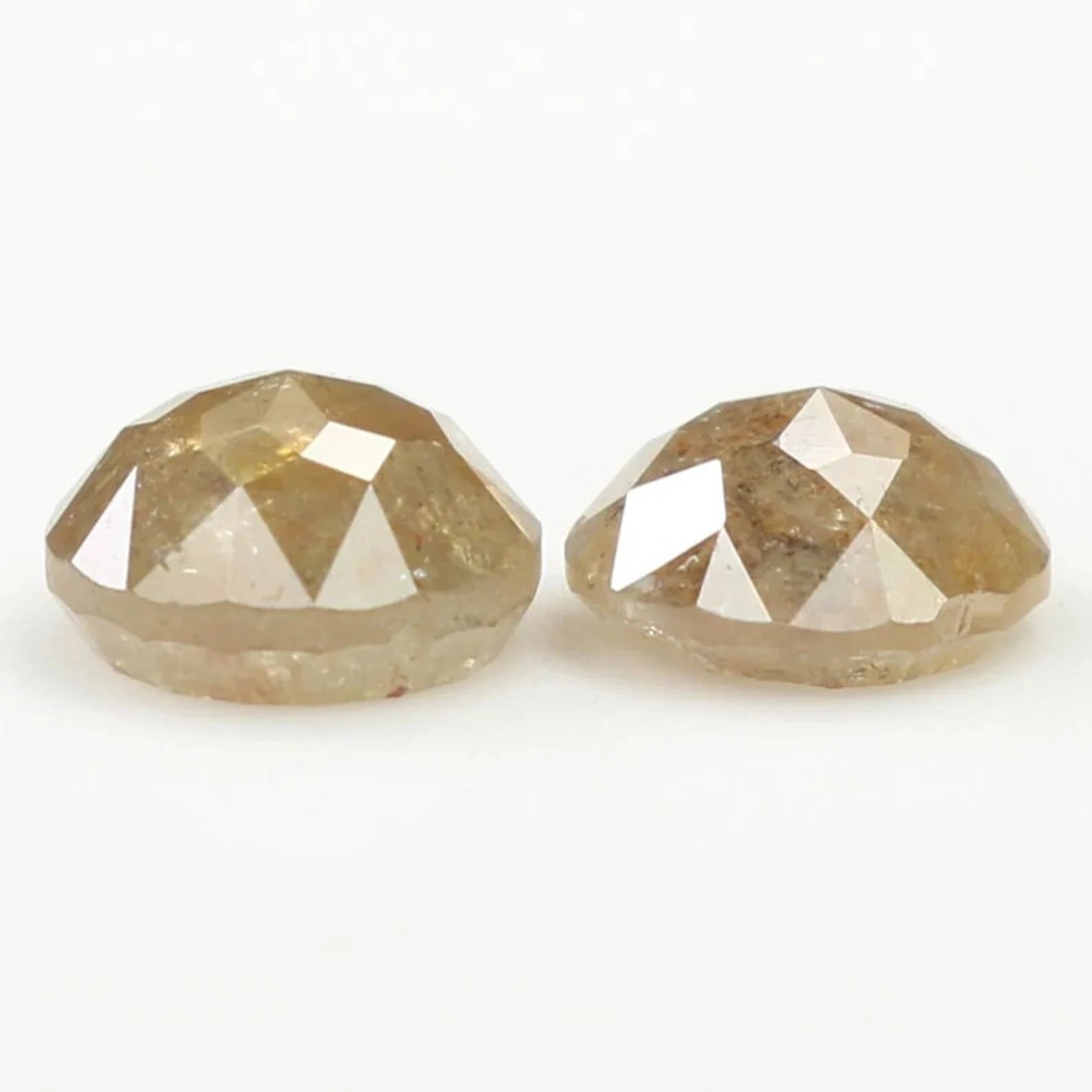 1.18 Ct Natural Loose Round Shape Pair Diamond Brown Color Round Diamond 5.00 MM Natural Diamond Brown Color Round Rose Cut Diamond NQ384
