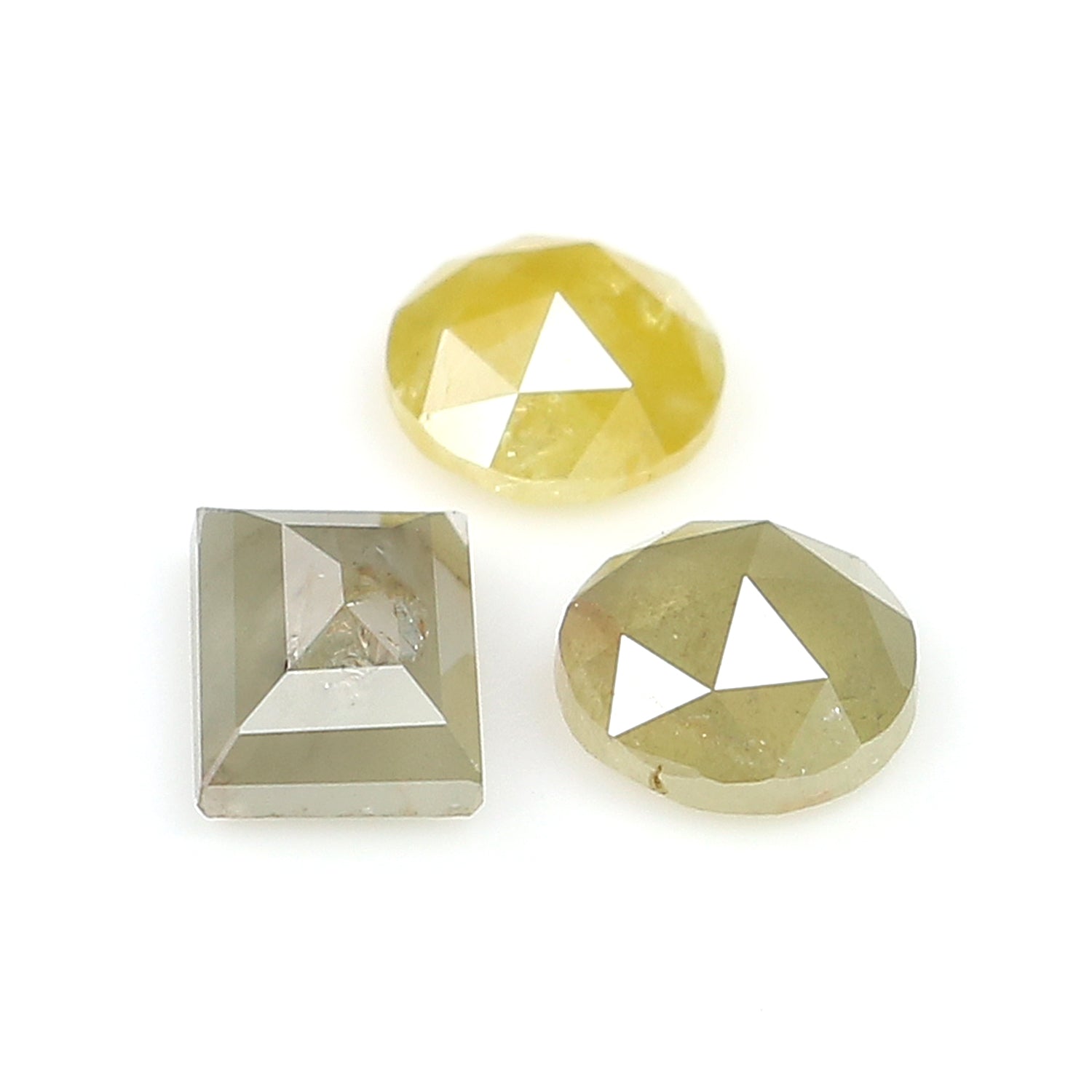 1.10 Ct Natural Loose Mix Shape Diamond Grey Color Mix Shape Diamond 4.85 MM Natural Diamond Yellow Color Mix Shape Rose Cut Diamond LQ3049