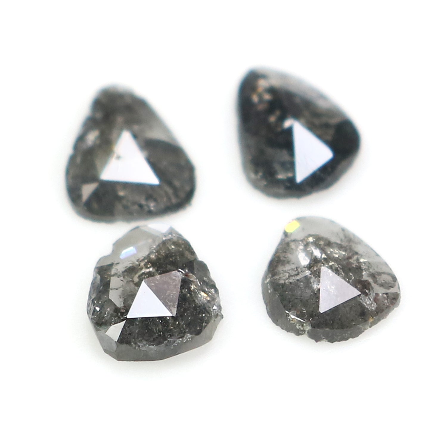 0.95 CT Natural Loose Slice Cut Diamond Salt And Pepper Slice Cut Diamond 5.40 MM Natural Loose Slice Cut Black Grey Color Diamond NQ1636