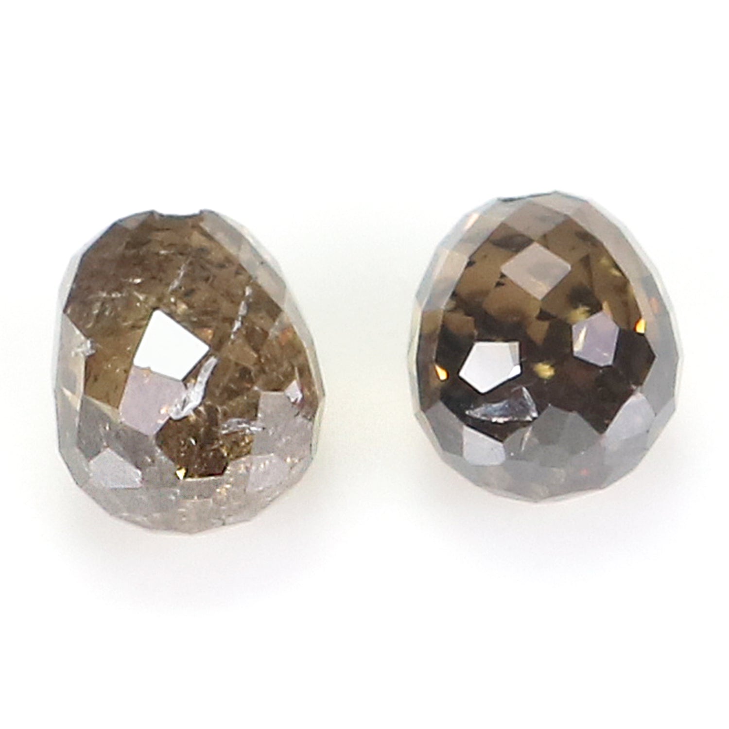 0.93 CT Natural Loose Drop Cut Pair Diamond Brown Color Briolette Diamond 4.50 MM Natural Brown Color Diamond Drop Rose Cut Diamond NQ776