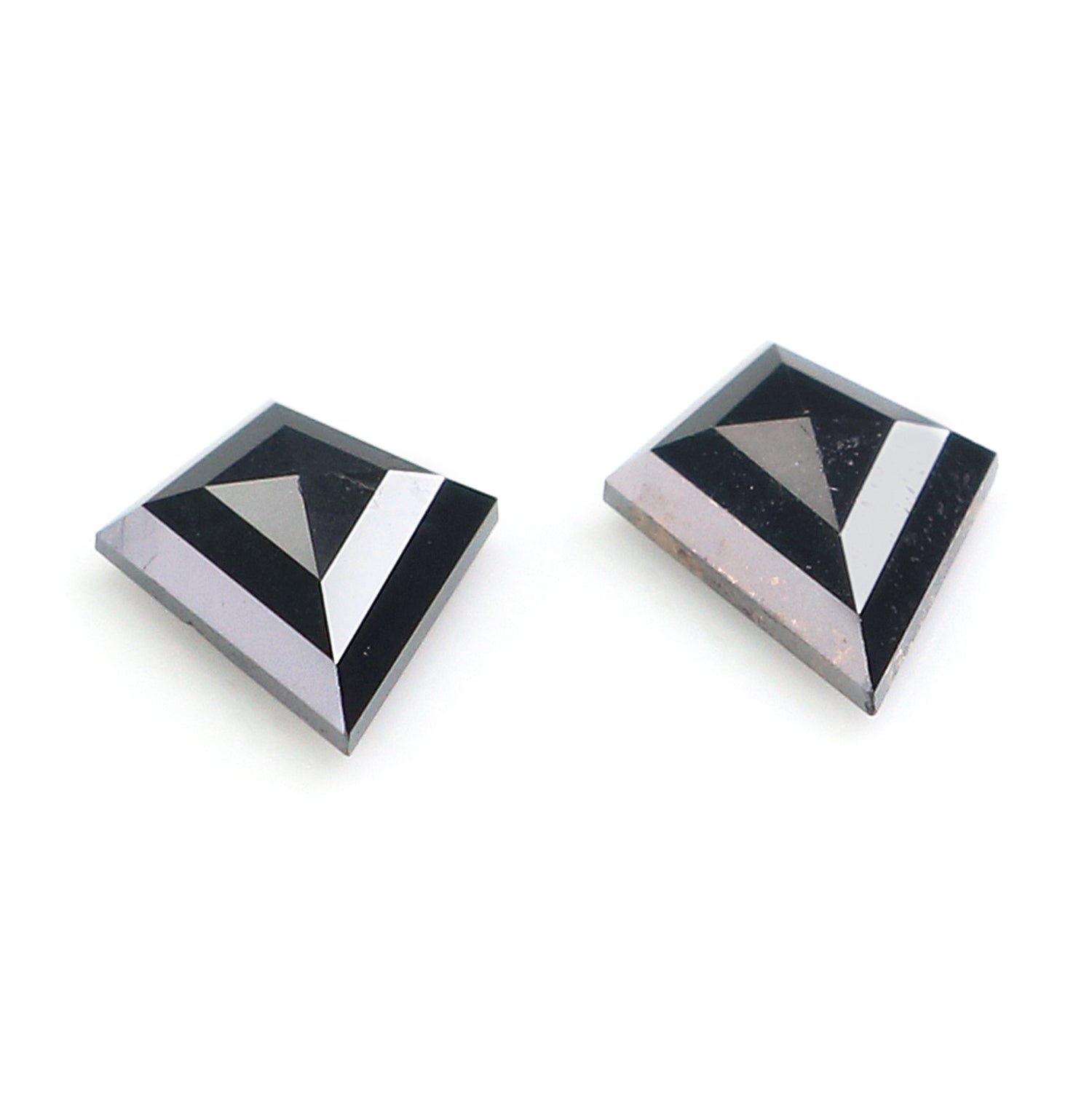 0.77 CT Natural Loose Kite Shape Pair Diamond Black Color Kite Cut Diamond 7.70 MM Natural Diamond Black Color Kite Rose Cut Diamond N2276