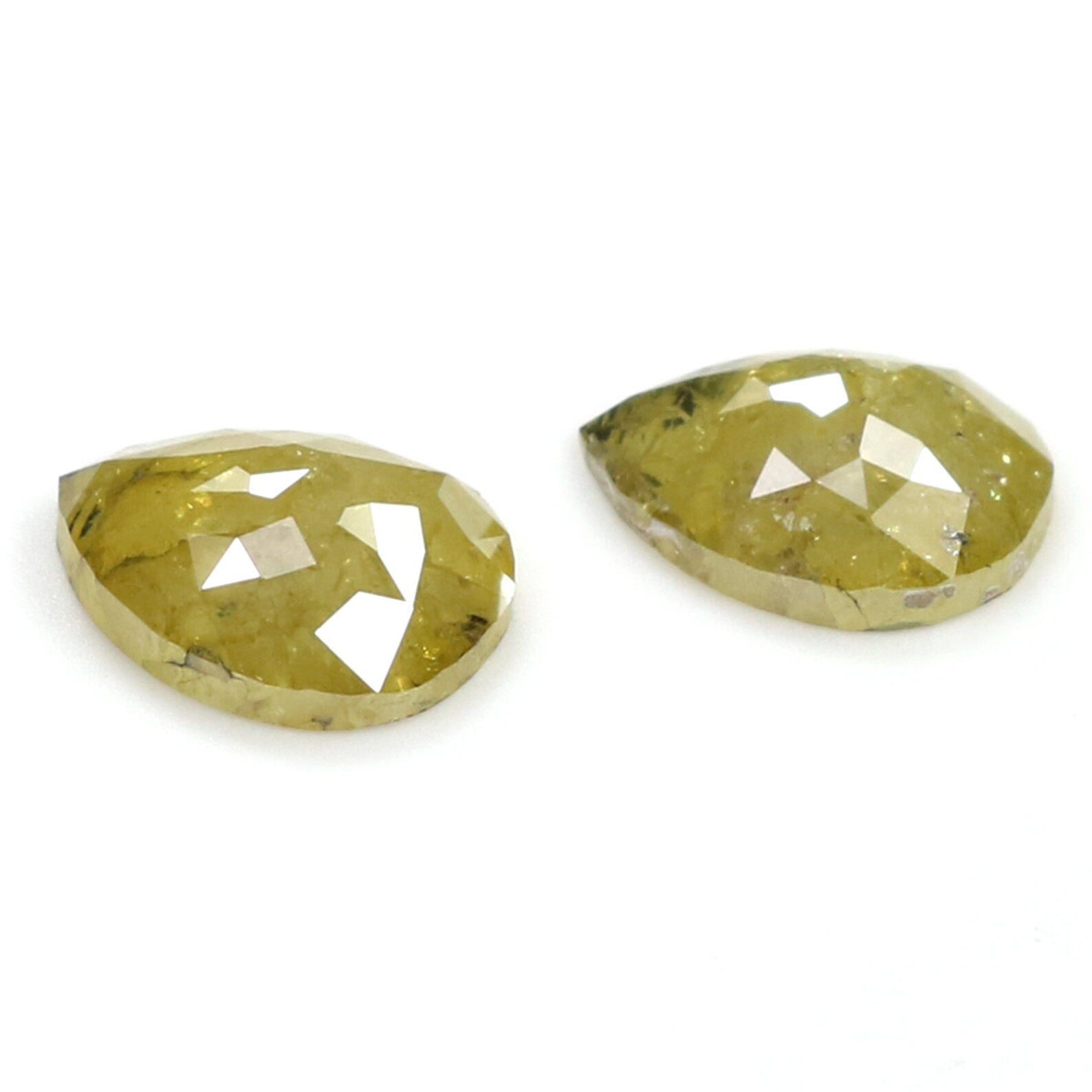 2.37 CT Natural Loose Pear Cut Pair Diamond Yellow Color Pear Shape Diamond 8.30 MM Natural Loose Diamond Pear Pair Rose Cut Diamond KDN7027