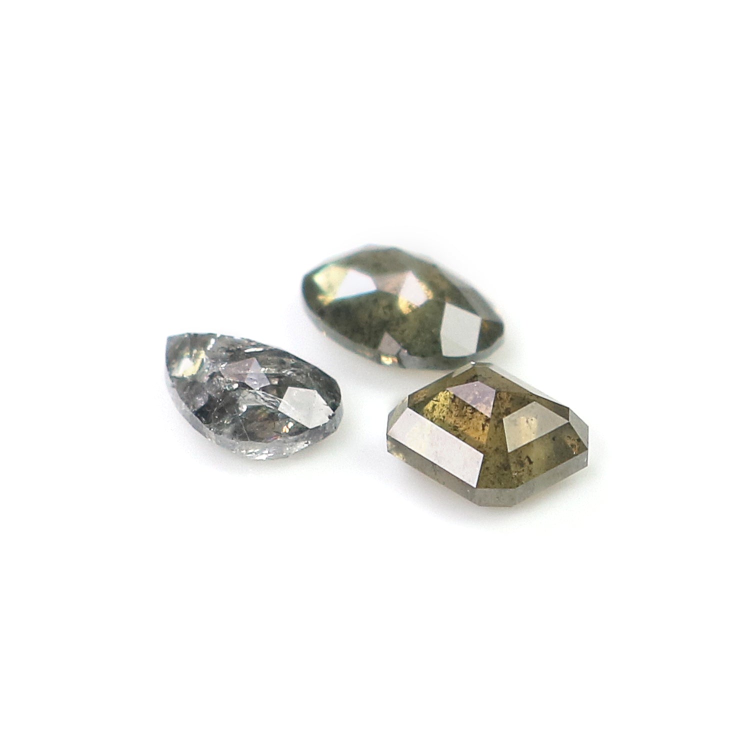1.25 Ct Natural Loose Mix Shape Diamond Black Color Mix Shape Diamond 4.40 MM Natural Green Color Diamond Mix Shape Rose Cut Diamond L005