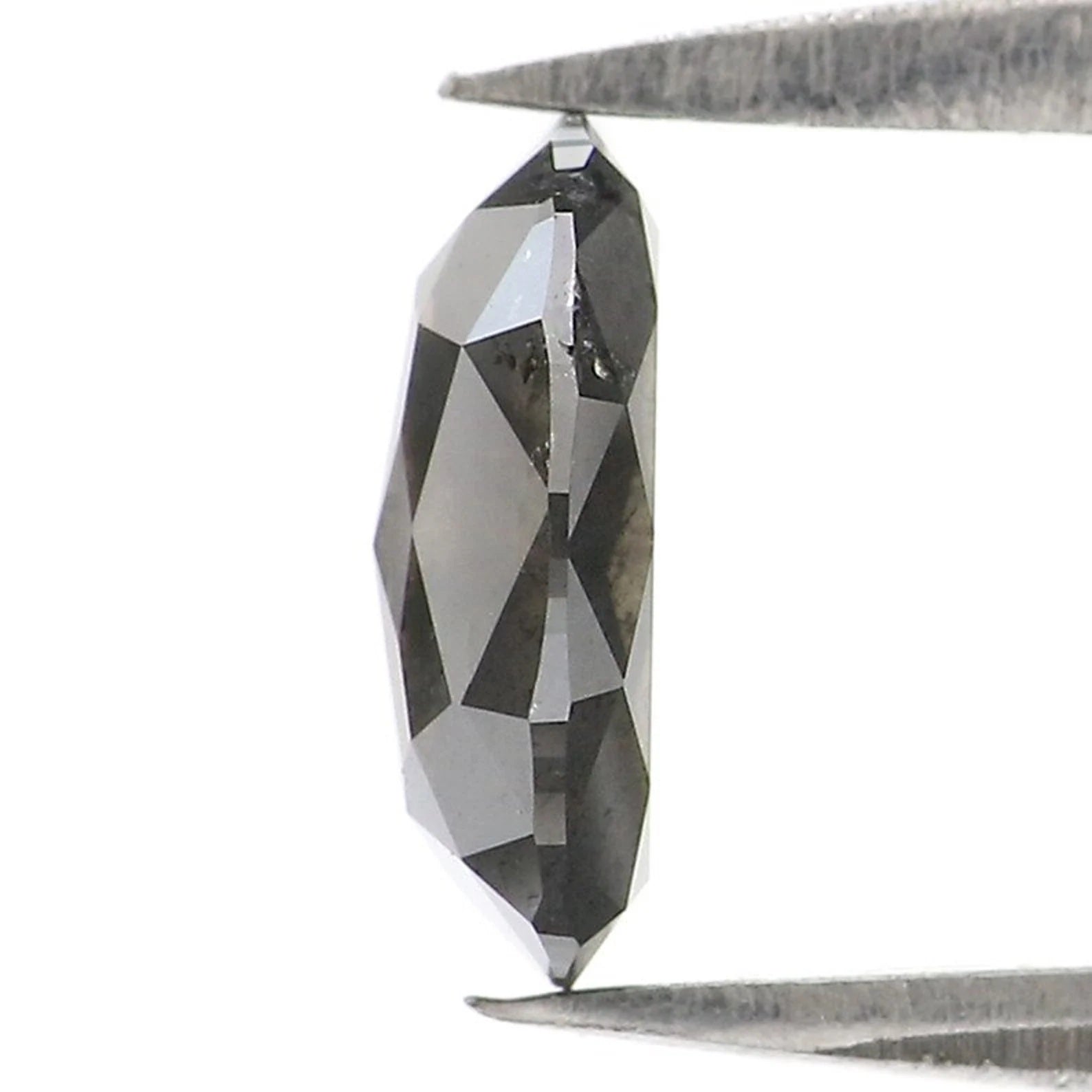 0.77 Ct Natural Loose Oval Shape Diamond Salt And Pepper Oval Diamond 7.60 MM Natural Diamond Black Grey Color Oval Rose Cut Diamond NQ804
