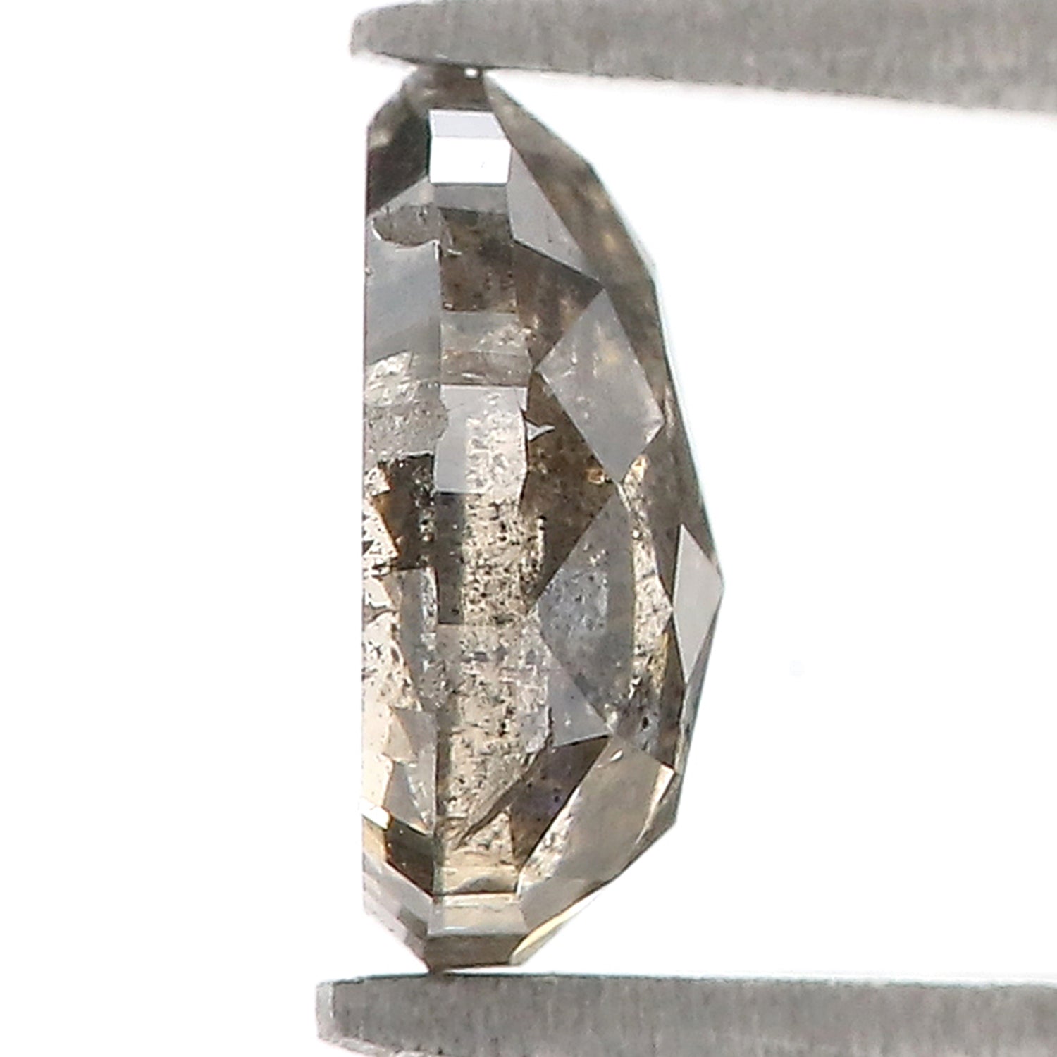 1.21 CT Natural Loose Pear Shape Diamond Salt And Pepper Pear Rose Cut Diamond 7.50 MM Black Grey Color Pear Shape Rose Cut Diamond QL9349