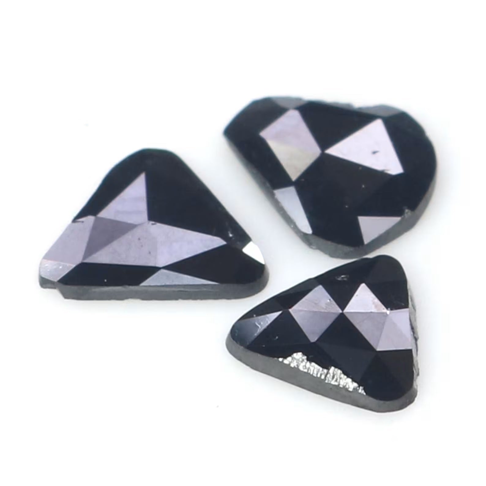 0.88 CT Natural Loose Slice Shape Diamond Black Color Slice Cut Diamond 6.10 MM Natural Loose Black Color Slice Rose Cut Diamond NQ2263