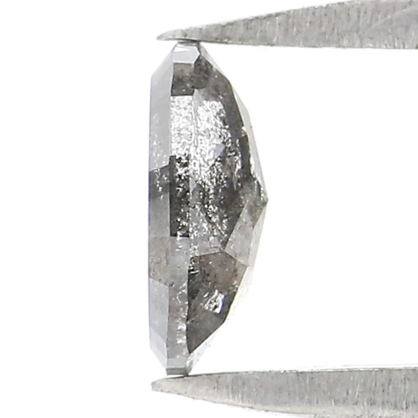 0.35 CT Natural Loose Oval Shape Diamond Salt And Pepper Oval Diamond 5.40 MM Natural Loose Black Grey Color Oval Rose Cut Diamond NQ2151