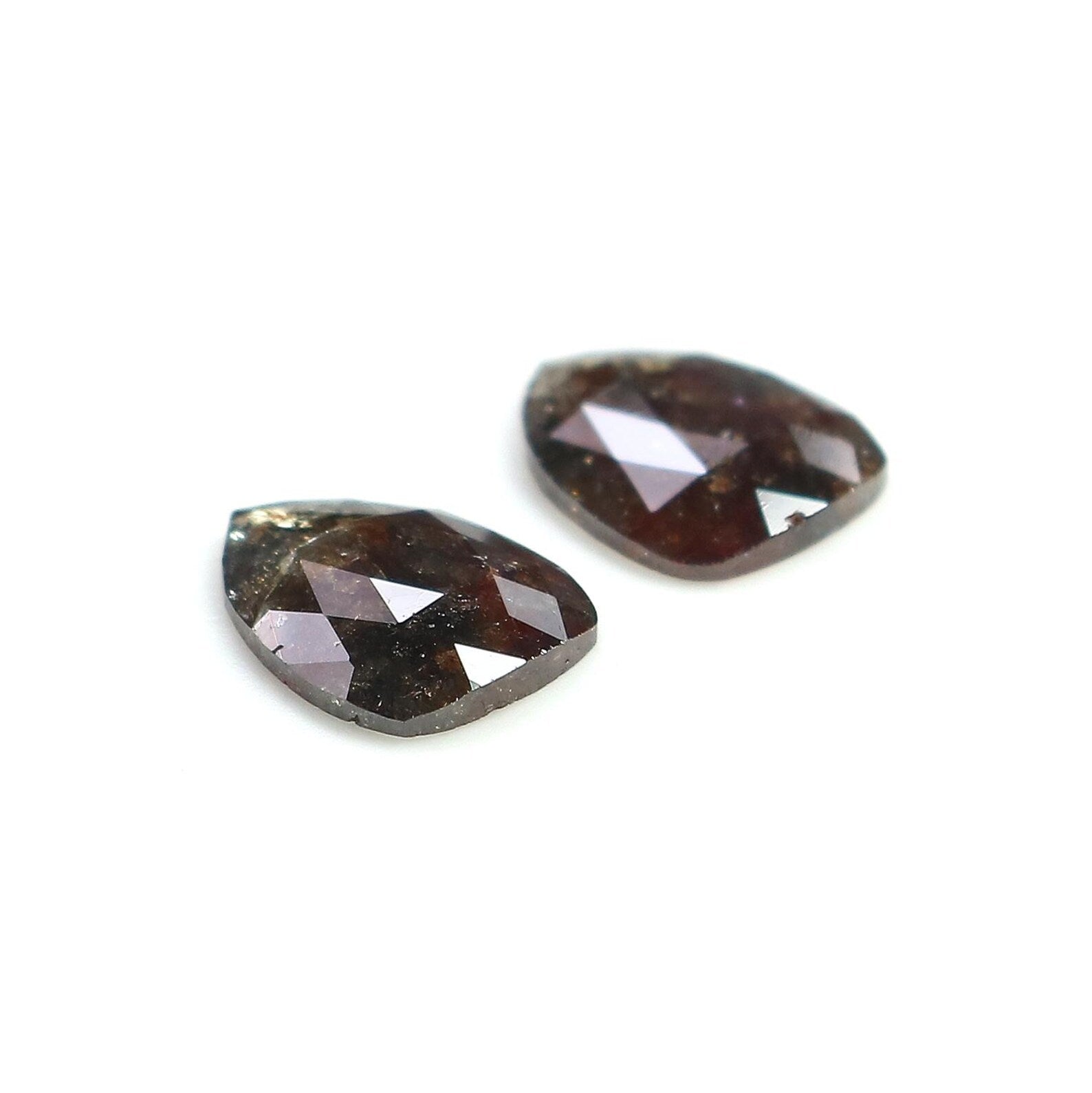 1.88 CT Natural Loose Pear Shape Pair Diamond Brown Color Pear Diamond 9.00 MM Natural Loose Diamond Pear Shape Rose Cut Diamond NQ8365