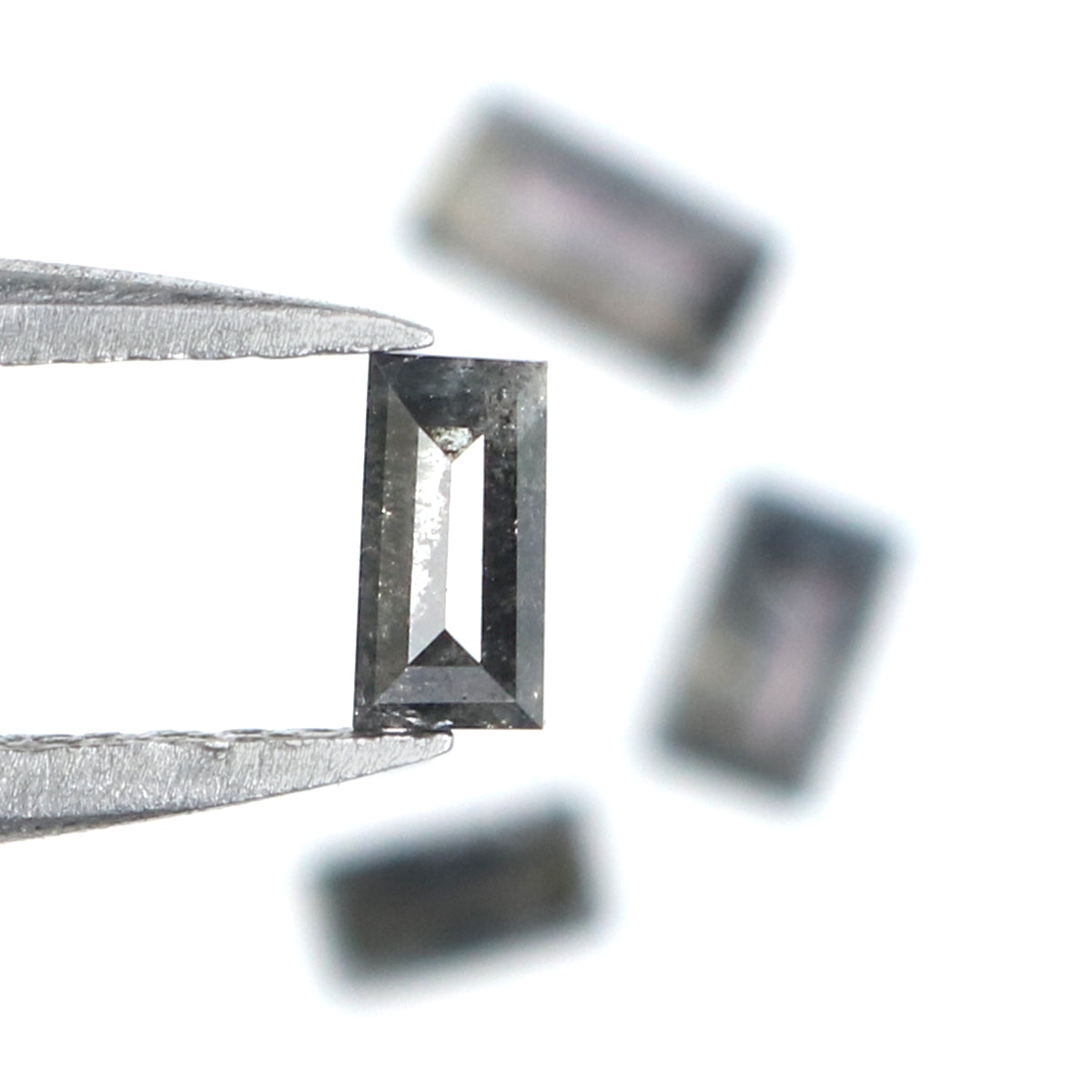 0.59 CT Natural Loose Baguette Shape Diamond Salt And Pepper Baguette Diamond 4.75 MM Natural Black Grey Baguette Rose Cut Diamond LQ2815
