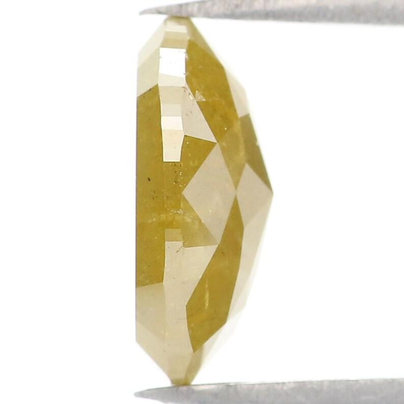 1.96 CT Natural Loose Oval Shape Diamond Green Color Oval Cut Diamond 9.70 MM Natural Loose Diamond Yellow Color Oval Rose Cut Diamond NQ682