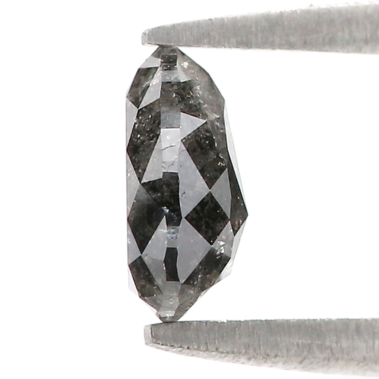 0.81 CT Natural Loose Pear Shape Diamond Salt And Pepper Pear Cut Diamond 6.70 MM Natural Black Grey Color Pear Rose Cut Diamond LQ3352