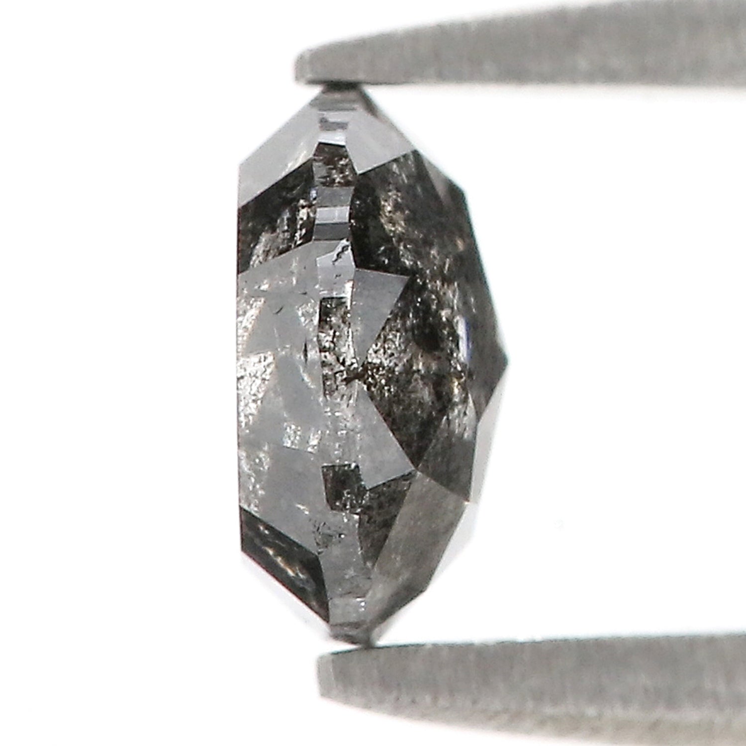 1.08 Ct Natural Loose Round Rose Cut Diamond Black Grey Color Rose Cut Diamond 6.35 MM Natural Loose Salt And Pepper Rose Cut Diamond QL1402
