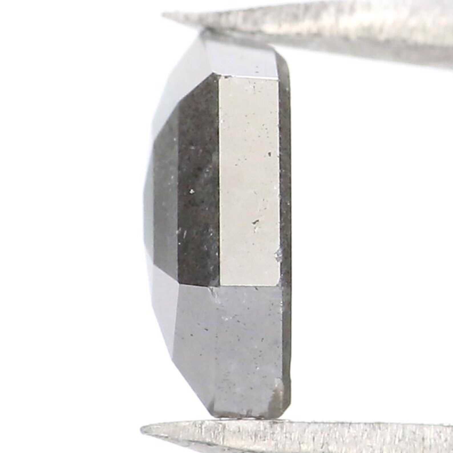 1.06 CT Natural Loose Hexagon Shape Diamond Salt And Pepper Hexagon Cut Diamond 7.70 MM Natural Grey Color Hexagon Rose Cut Diamond NQ7118