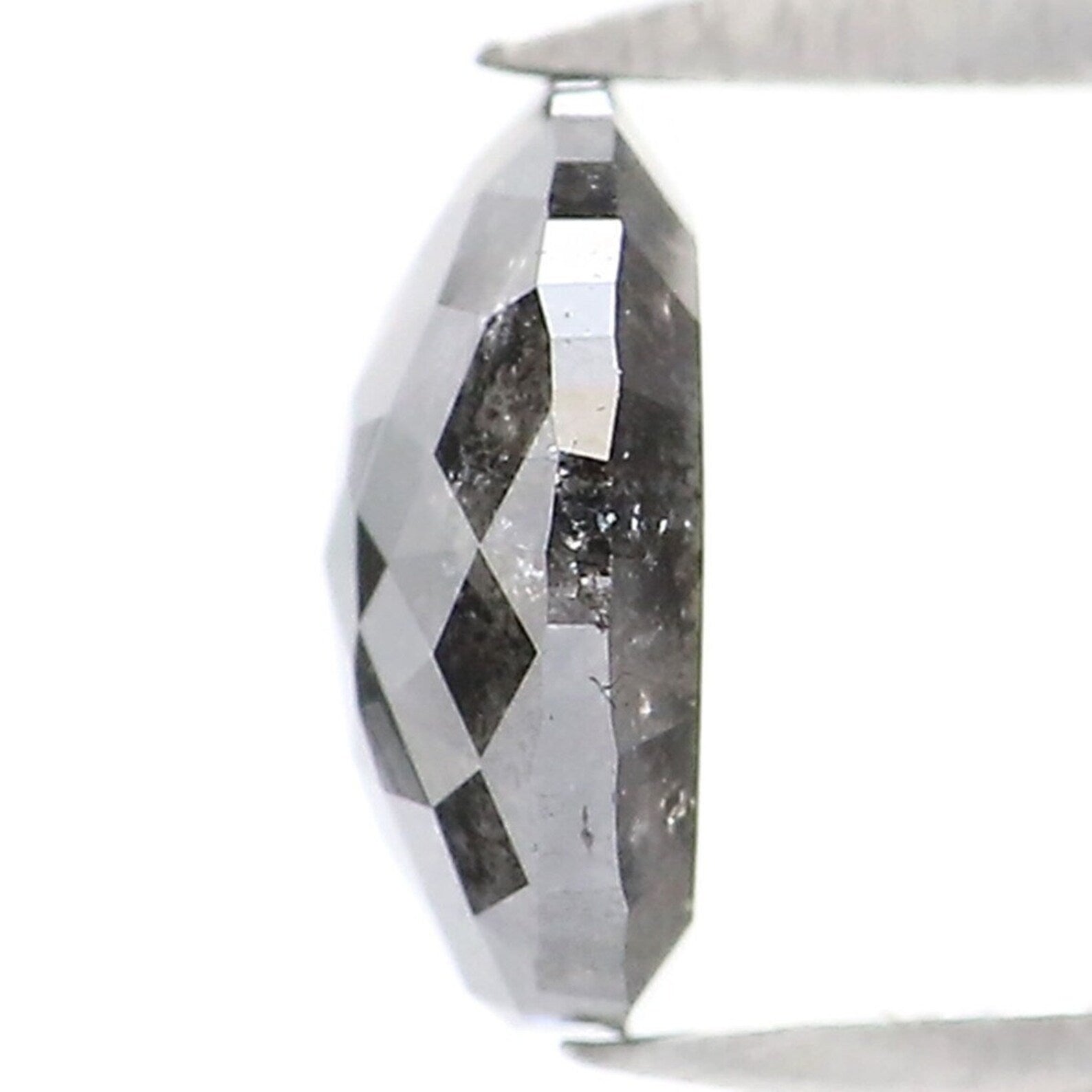 0.89 CT Natural Loose Round Rose Cut Diamond Salt And Pepper Round Cut Diamond 6.25 MM Natural Loose Black Grey Round Shape Diamond NQ1972