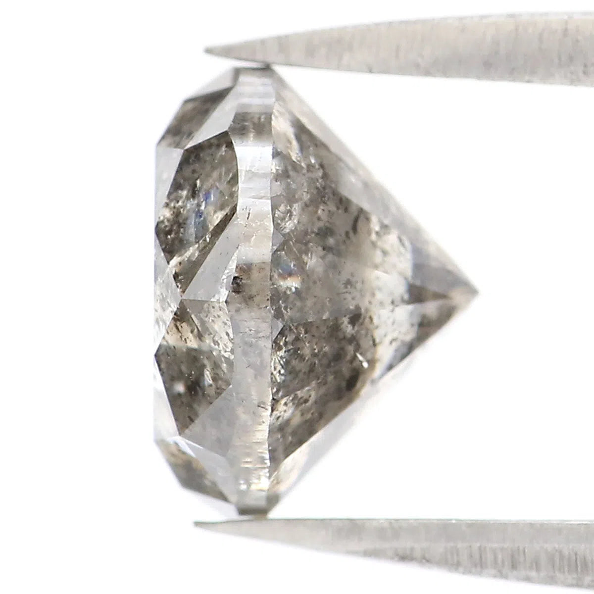 3.37 CT Natural Loose Round Shape Diamond Black Grey Color Round Shape Diamond 8.75 MM Salt And Pepper Round Brilliant Cut Diamond QL2303