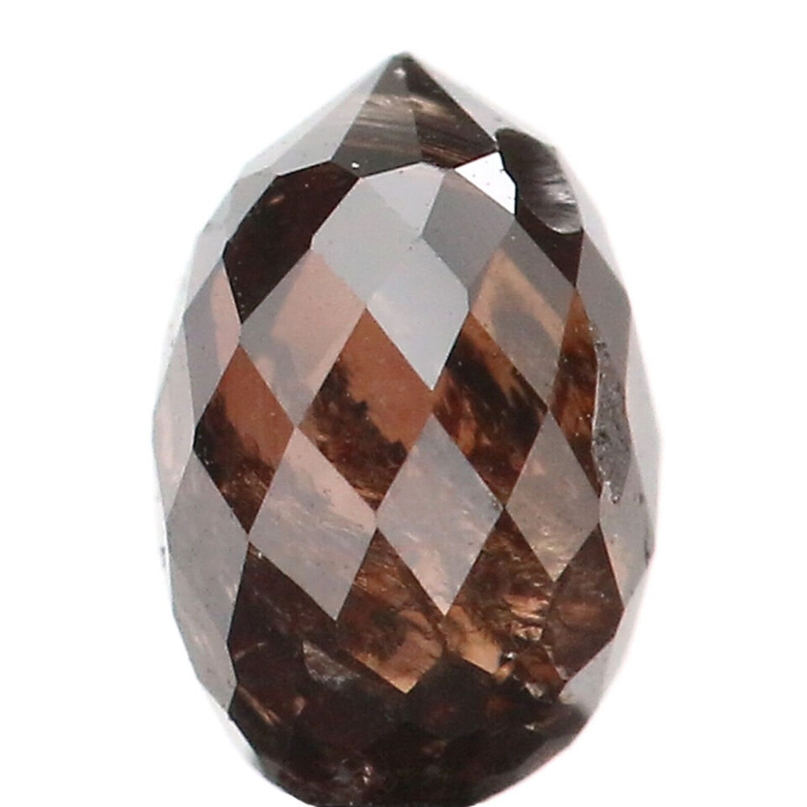 0.52 Ct Natural Loose Drop Shape Diamond Black Brown Color Drop Cut Diamond 5.20 MM Natural Loose Diamond Briolette Rose Cut Diamond NQ408