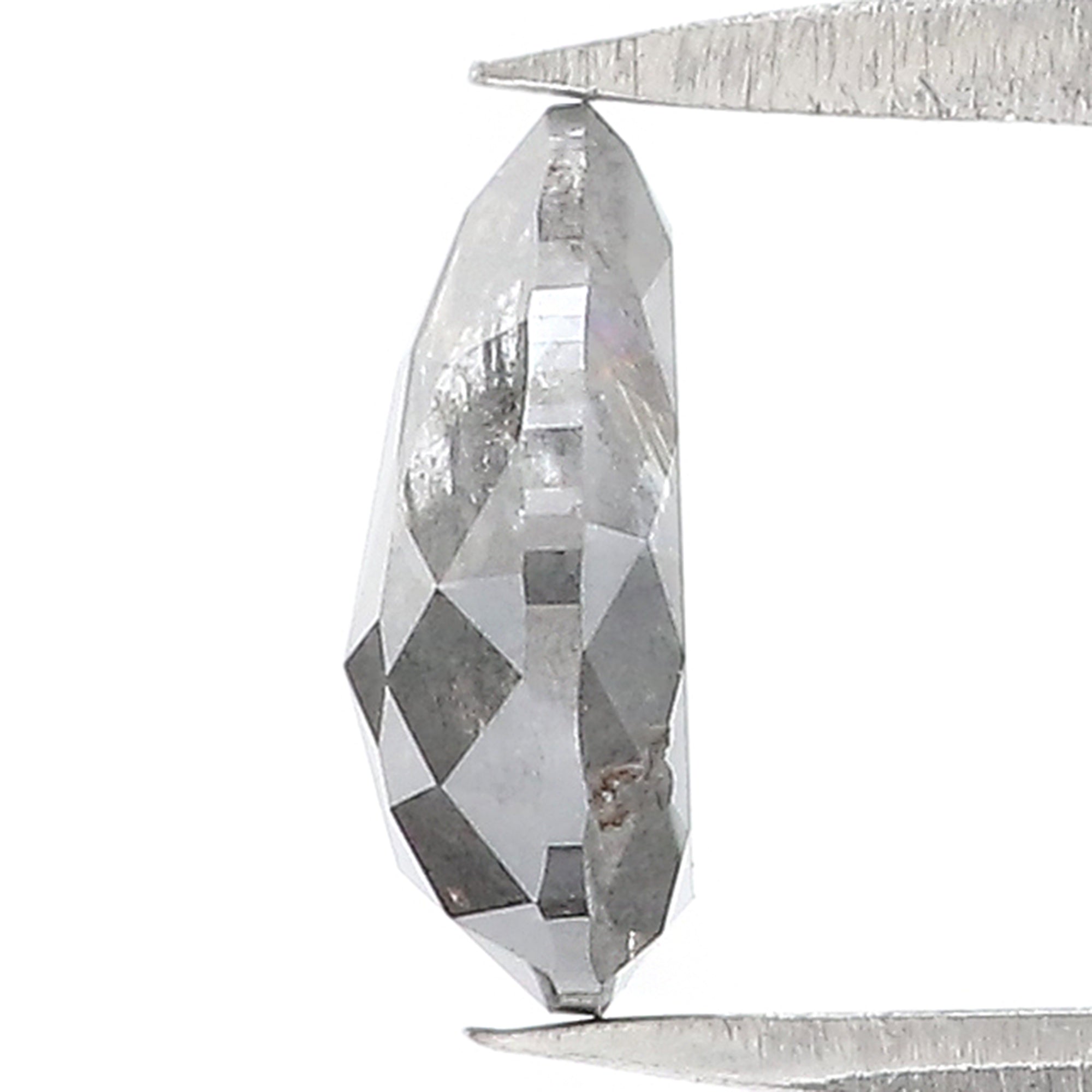 1.26 CT Natural Loose Pear Shape Diamond Salt And Pepper Pear Cut Diamond 8.10 MM Natural Loose Black Grey Color Pear Rose Cut Diamond LC70
