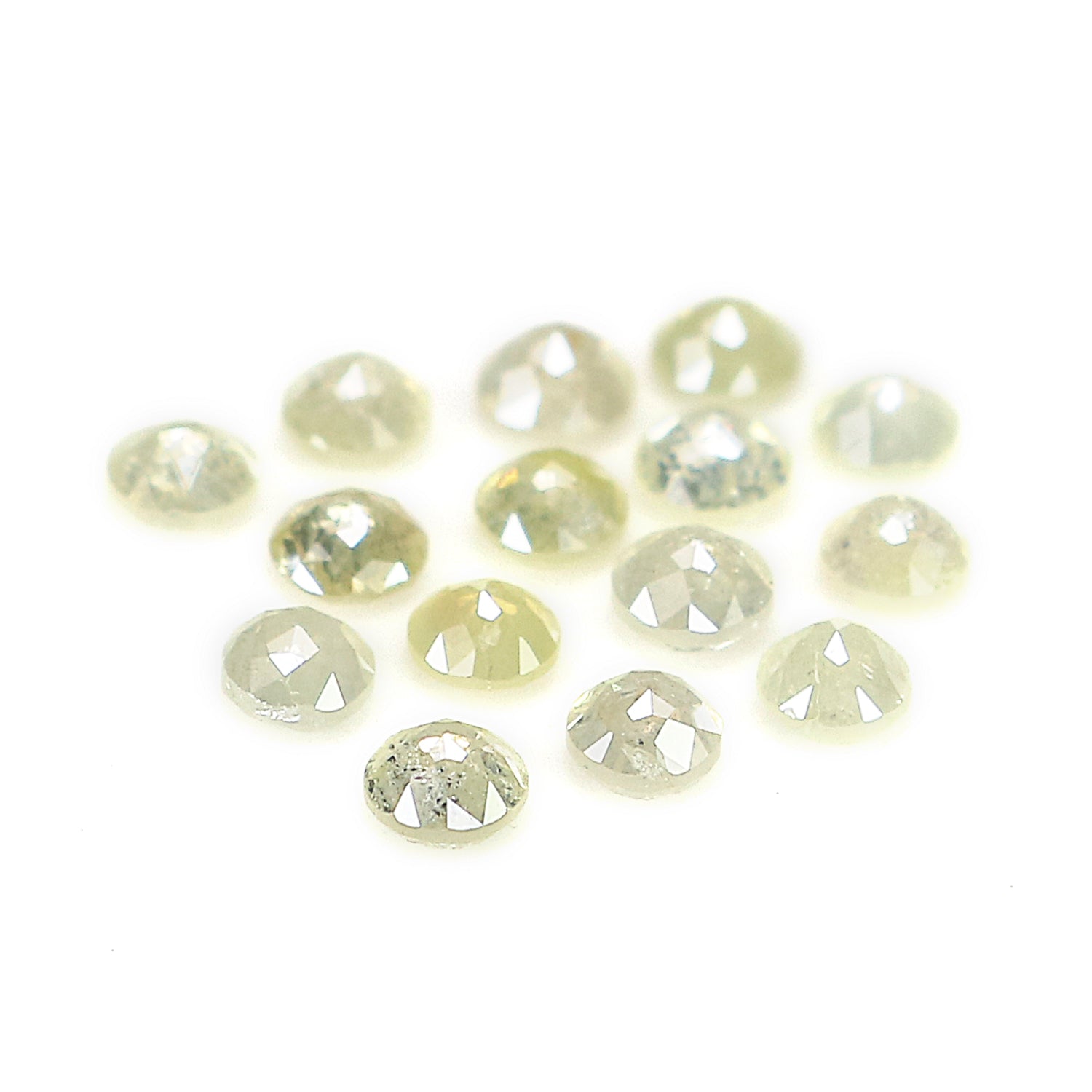 1.28 CT Natural Loose Round Rose Cut Diamond Light Yellow Color Round Shape Diamond 2.50 MM Natural Yellow Round Rose Cut Diamond KQ652