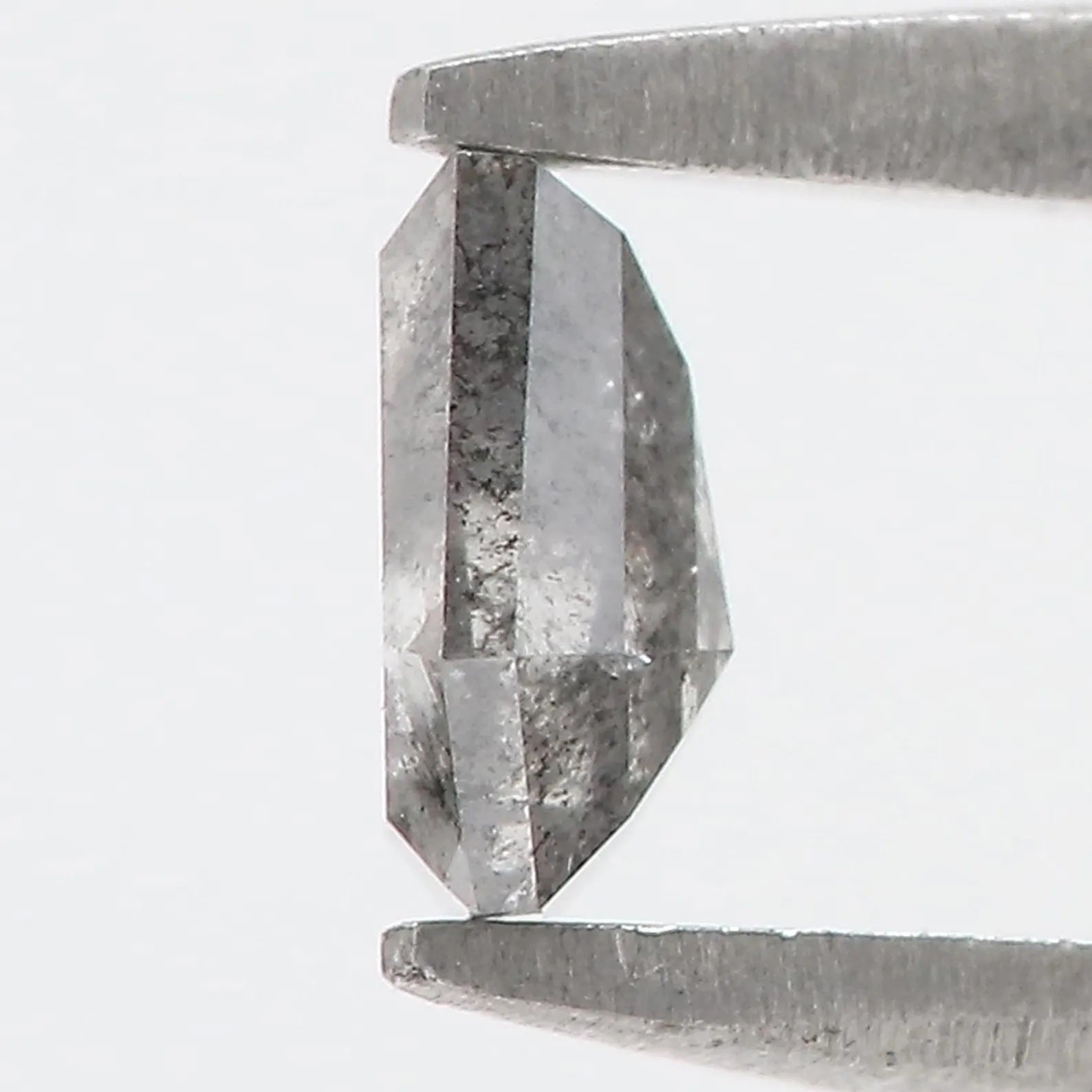 0.46 Ct Natural Loose Coffin Shape Diamond Salt And Pepper Coffin Diamond 5.30 MM Natural Black Grey Color Coffin Rose Cut Diamond QN8892