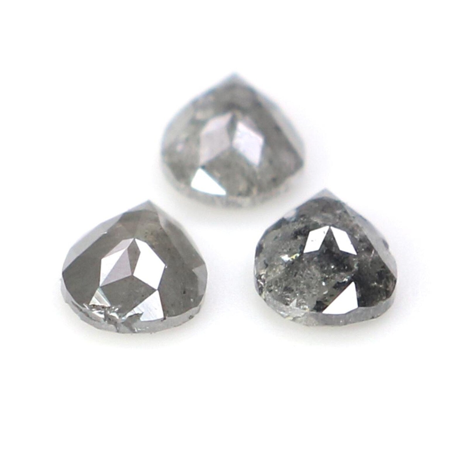 0.48 CT Natural Loose Pear Shape Diamond Salt And Pepper Pear Cut Diamond 4.65 MM Natural Black Grey Color Pear Rose Cut Diamond NQ2346