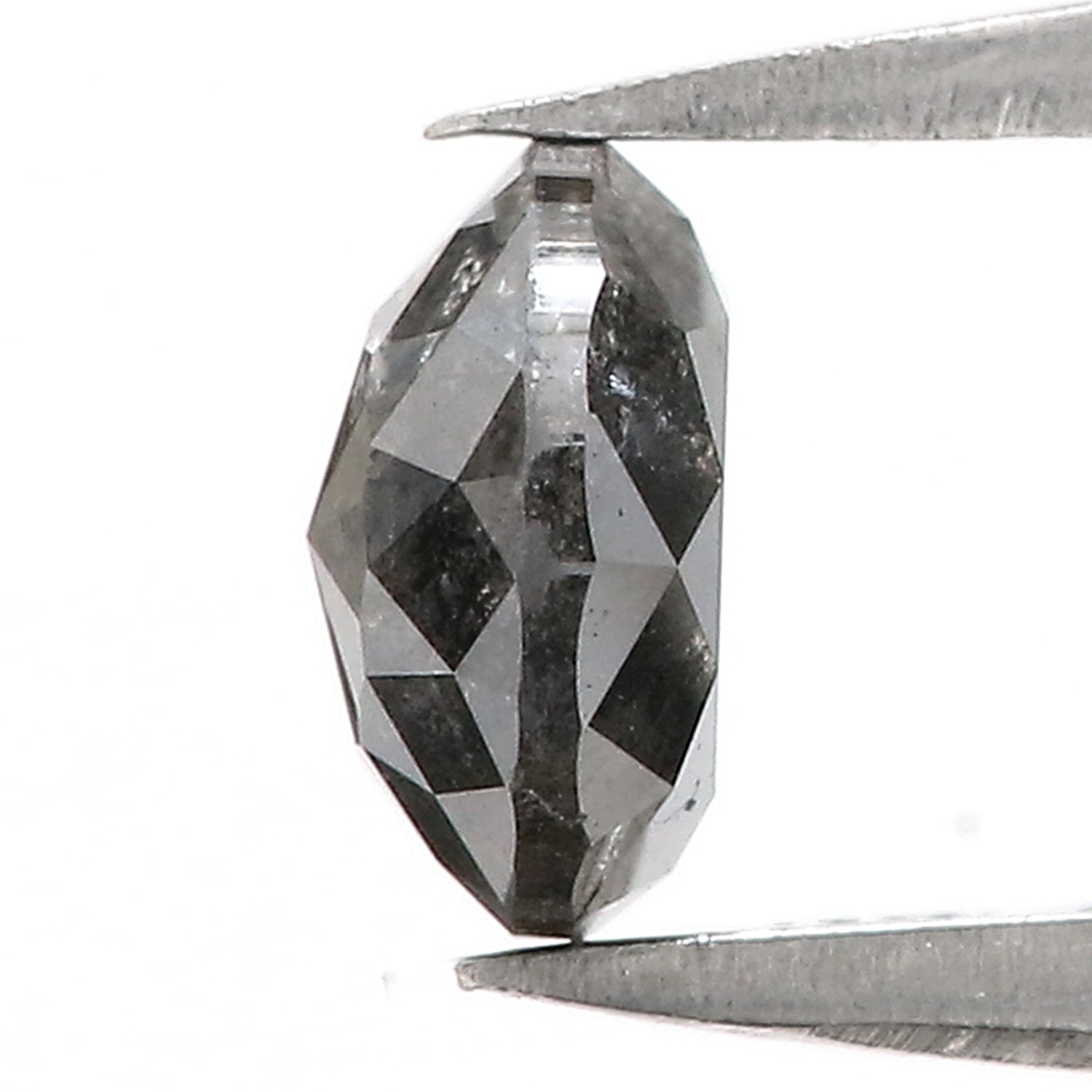 0.90 Ct Natural Loose Round Shape Diamond Salt And Pepper Diamond 5.85 MM Natural Diamond Black Grey Color Round Rose Cut Diamond LQ3044