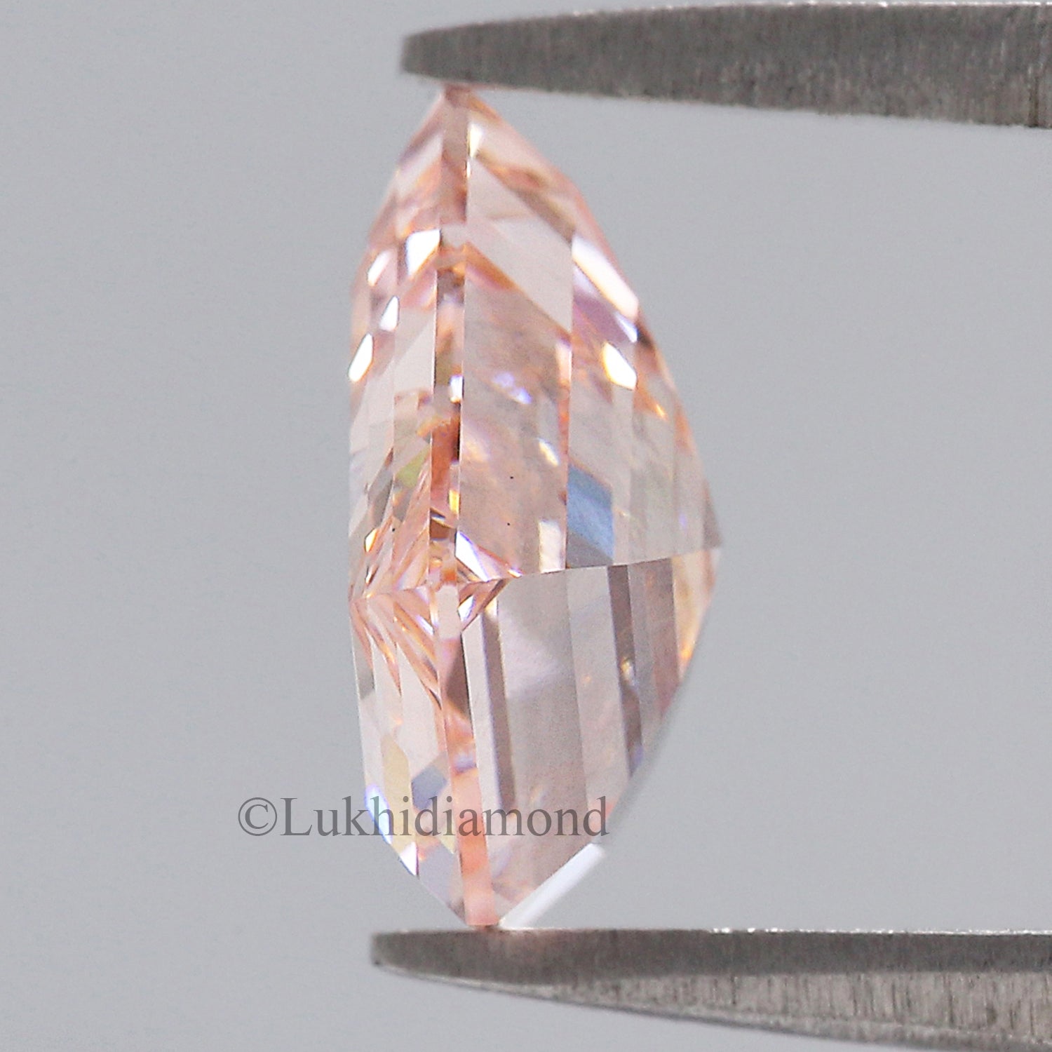 2.86 CT IGI Certified Shield Step Cut Diamond Fancy Intense Pink Color Diamond VS1 Clarity Lab Grown Diamond Lab Created CVD Diamond L3329