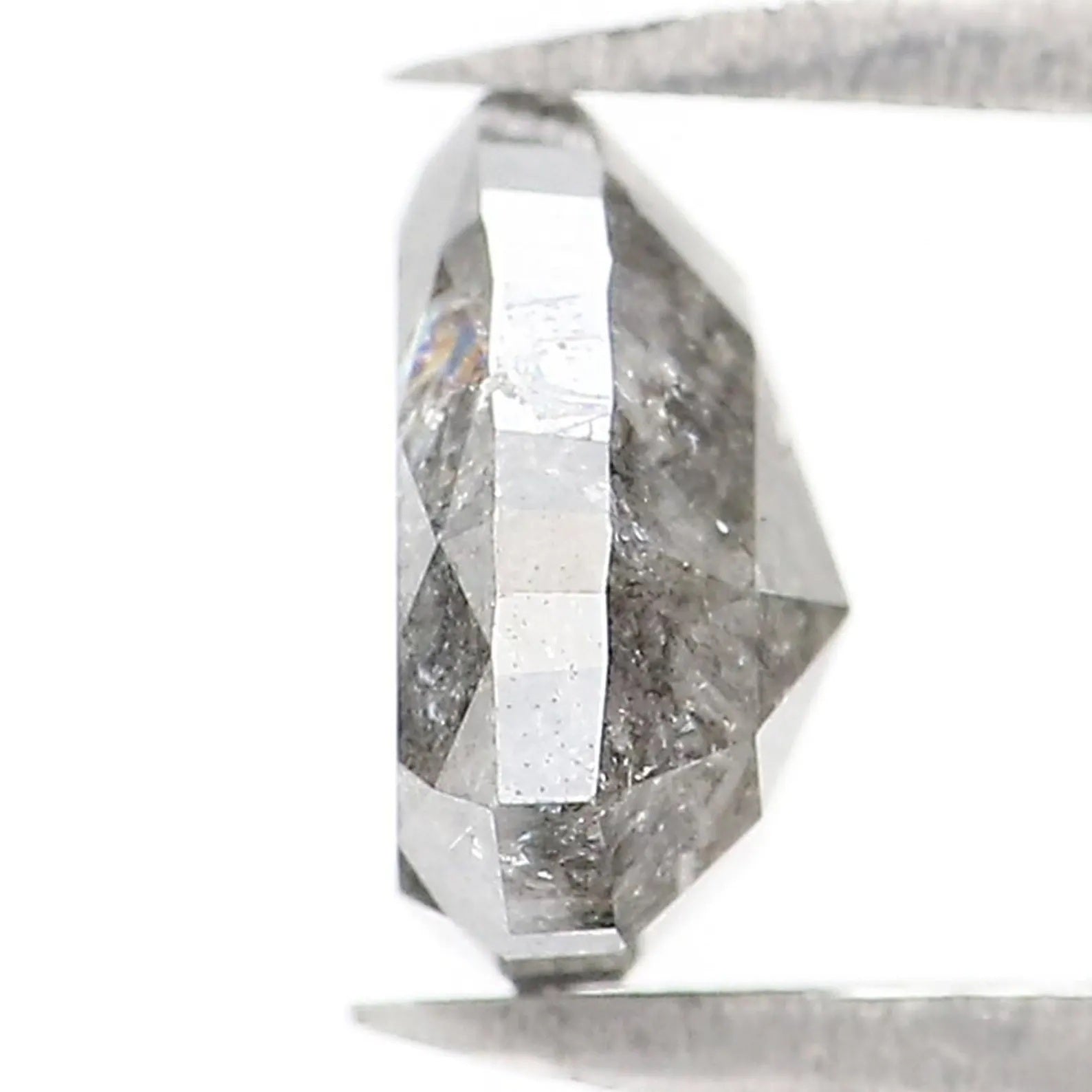 1.08 CT Natural Loose Triangle Shape Diamond Salt And Pepper Triangle Cut Diamond 6.50 MM Black Grey Color Triangle Rose Cut Diamond NQ1585
