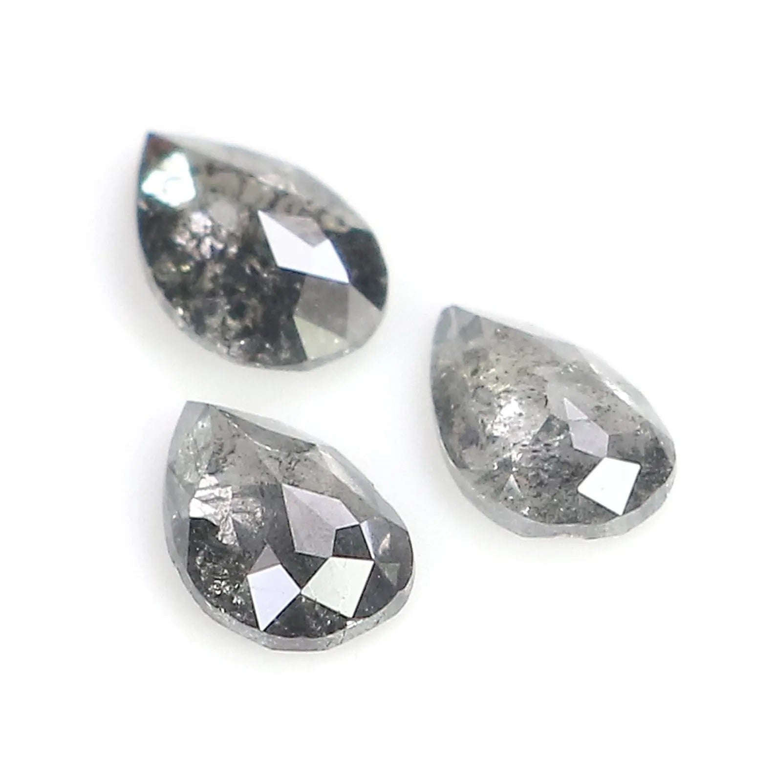 0.54 CT Natural Loose Pear Shape Diamond Salt And Pepper Pear Cut Diamond 5.05 MM Natural Loose Diamond Pear Shape Rose Cut Diamond NQ2355