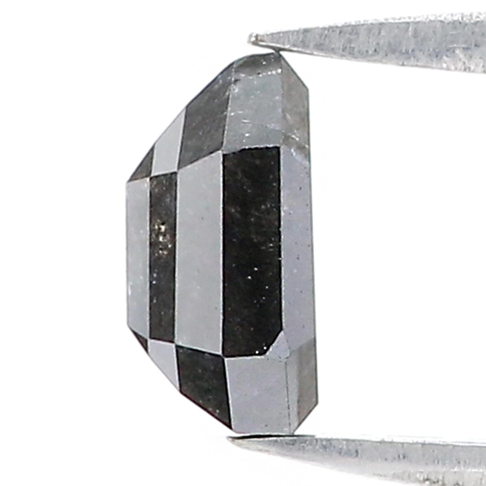 0.98 CT Natural Loose Shield Shape Diamond Salt And Pepper Shield Diamond 6.80 MM Natural Black Grey Color Shield Rose Cut Diamond QN9345