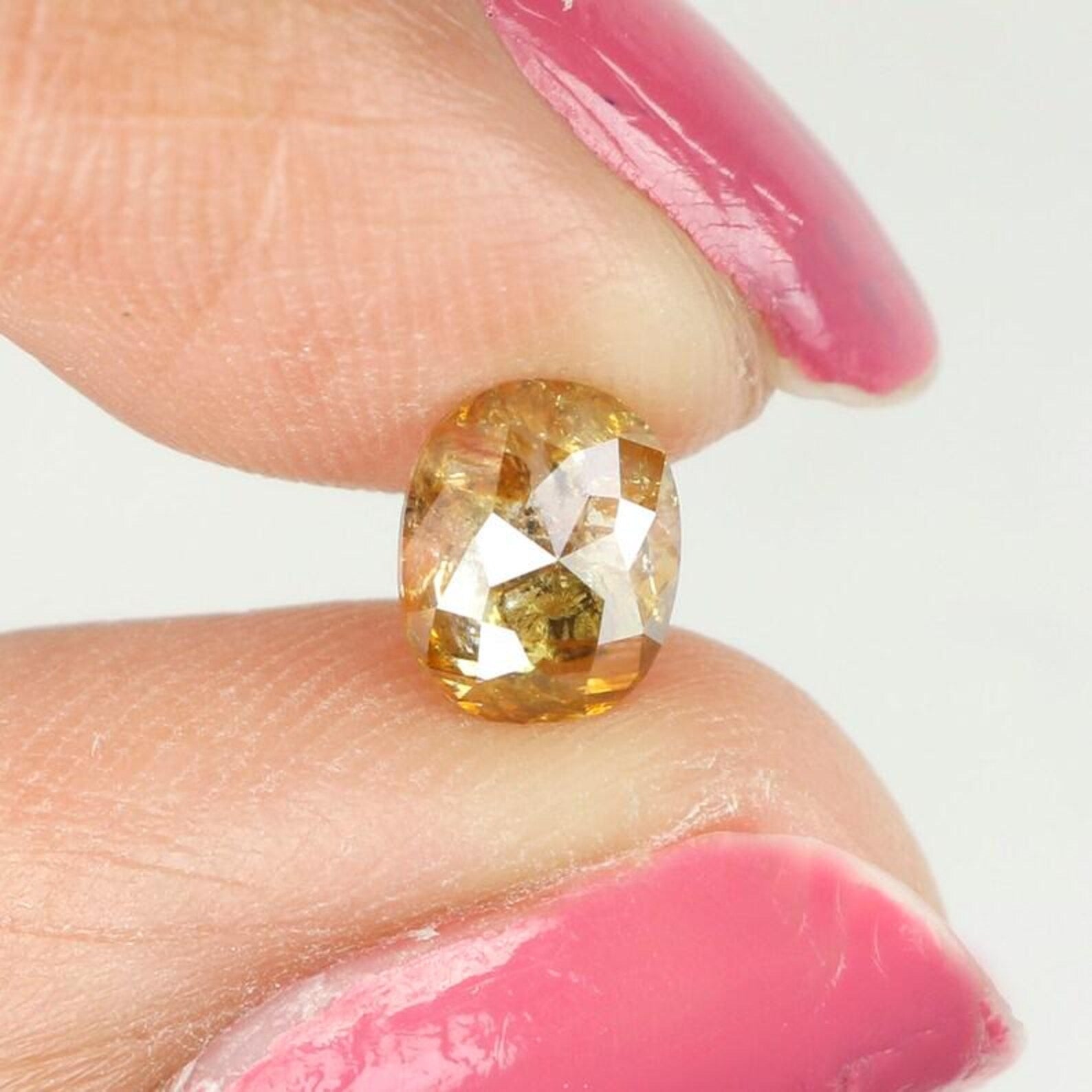0.70 CT Natural Loose Oval Cut Diamond Orange Color Oval Cut Diamond 6.15 MM Natural Loose Orange Color Oval Rose Cut Shape Diamond NQ989