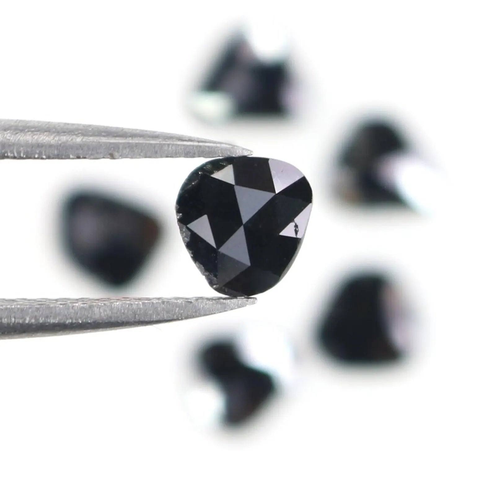 1.44 CT Natural Loose Slice Shape Diamond Black Color Irregular Cut Diamond 5.50 MM Natural Loose Black Color Slice Rose Cut Diamond NQ2189