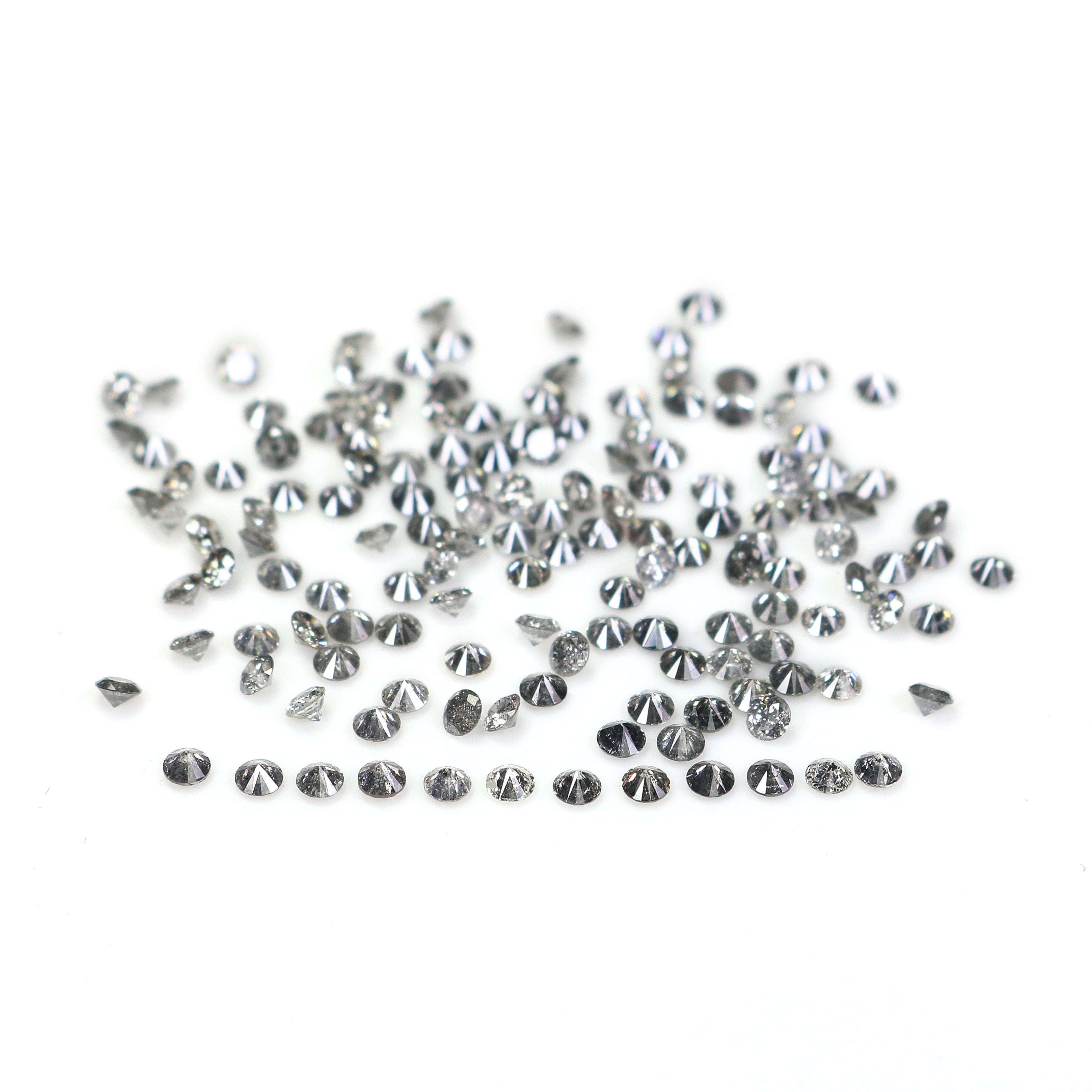 Natural Loose Round Brilliant Cut Salt And Pepper Diamond Black Grey Color Round Diamond Low Price 1.00 to 3.50 MM Round Shape Diamond Q90
