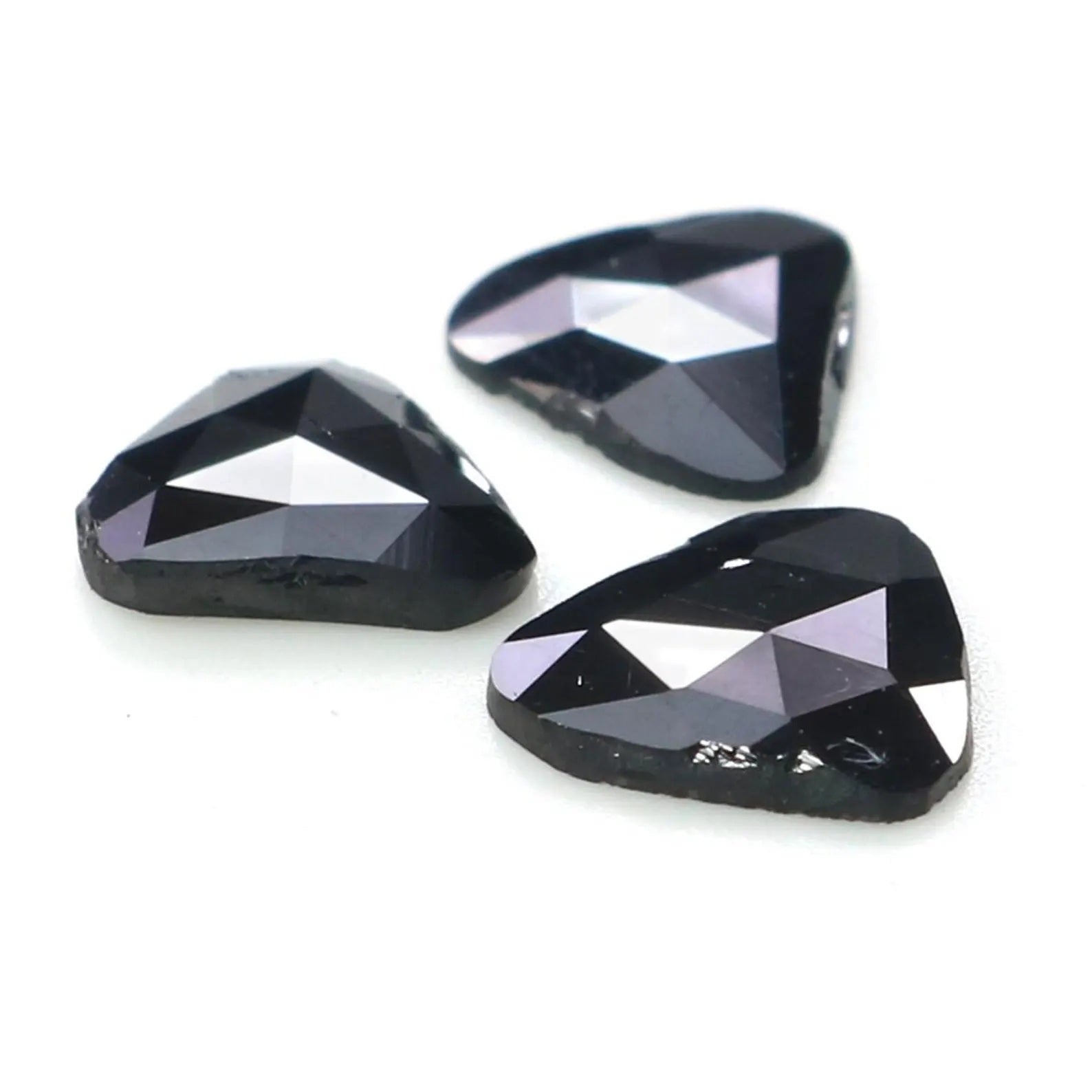 0.97 CT Natural Loose Slice Shape Diamond Black Color Slice Cut Diamond 6.05 MM Natural Loose Black Color Slice Irregular Cut Diamond NQ2255