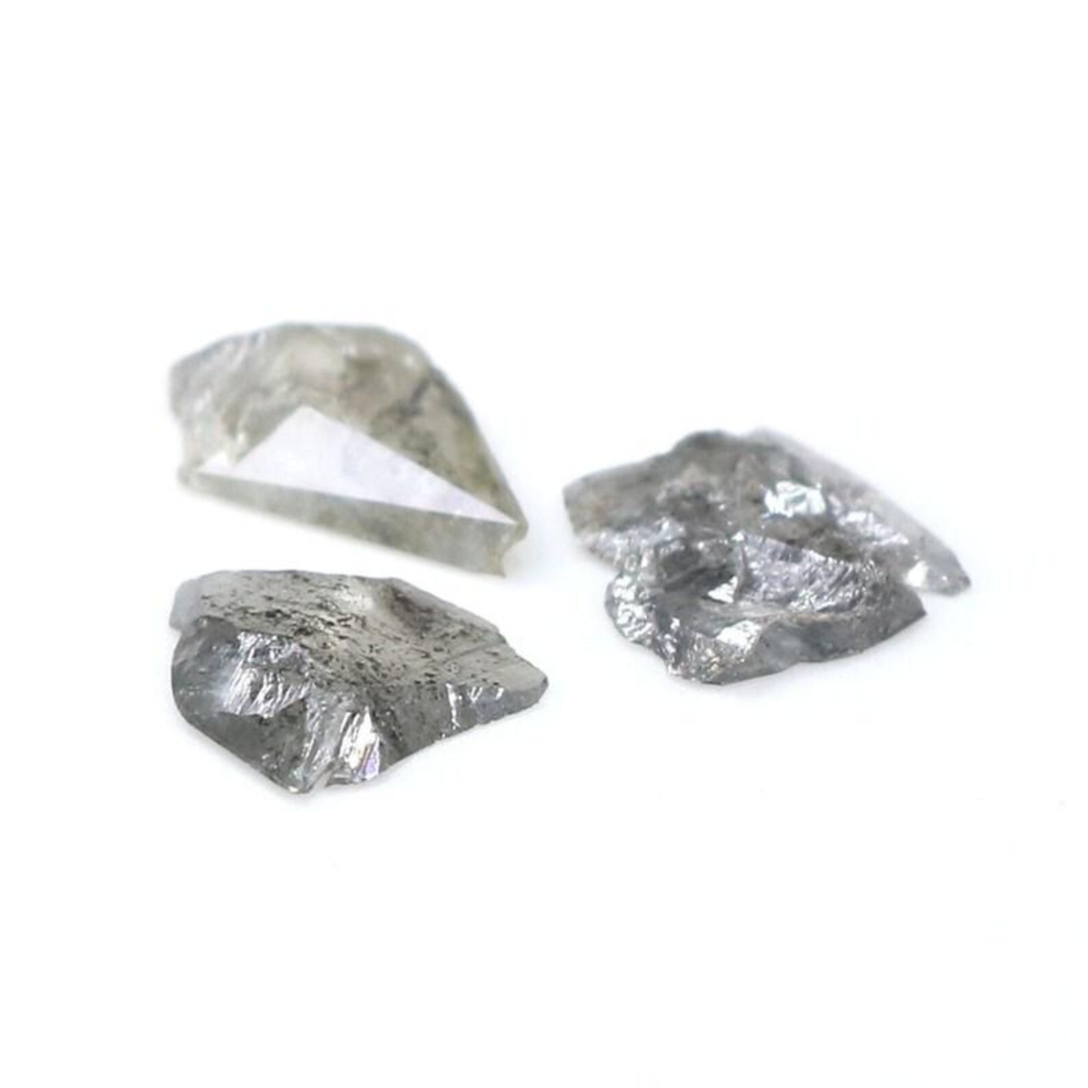 1.92 CT Natural Loose Rough Shape Diamond Salt And Pepper Rough Cut Diamond 8.20 MM Natural Black Grey Rough Irregular Cut Diamond NQ9423