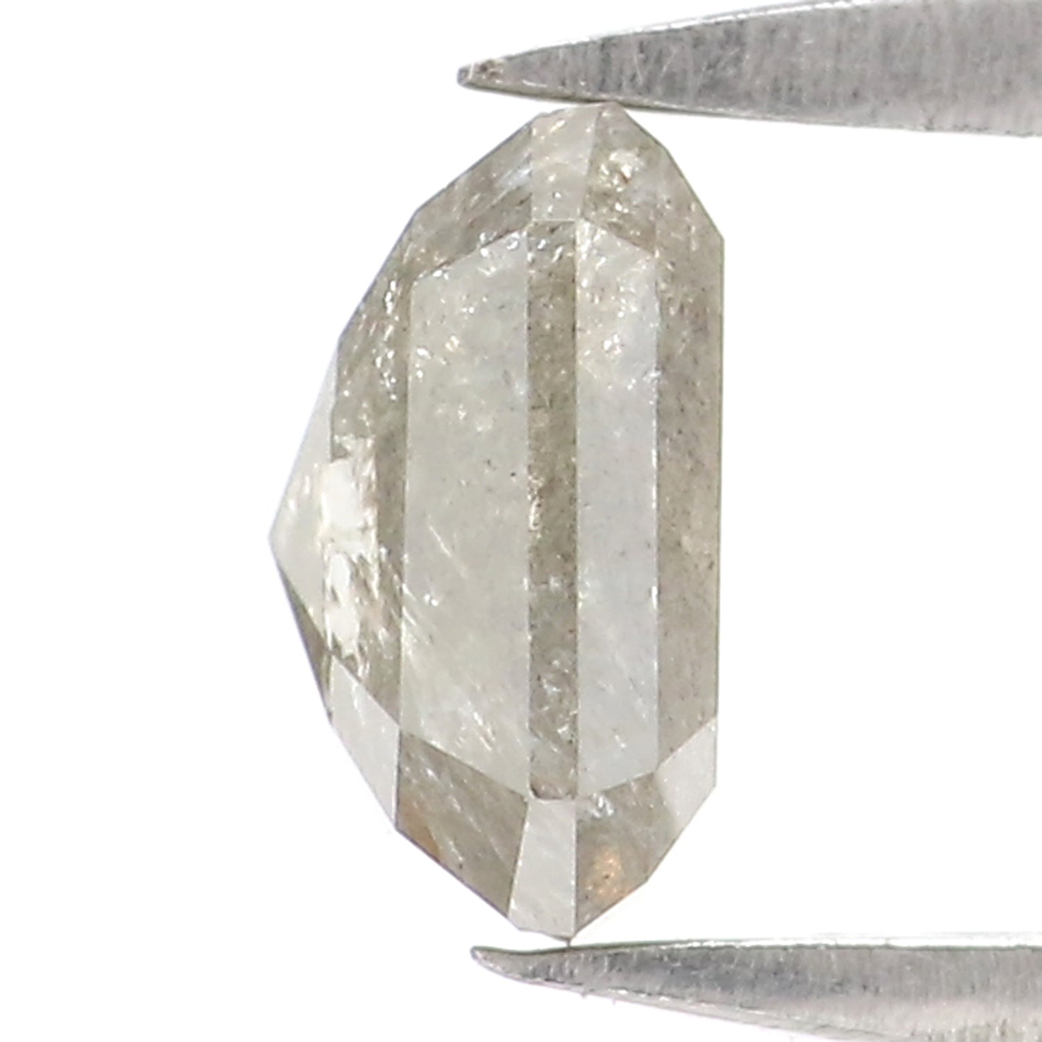 0.89 CT Natural Loose Emerald Shape Diamond Salt And Pepper Emerald Cut Diamond 5.70 MM Natural Black Grey Emerald Rose Cut Diamond KQ2676